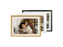 Denver PFF-1018 Digitaler Bilderrahmen, 10.1 Zoll, 16 GB, Wi-Fi, Wechselrahmen (Holz, Schwarz, Wei&szlig;)