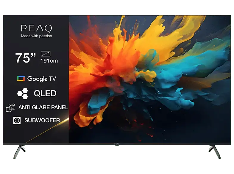 Peaq PTV 75GQU-5025C AG (2025) 75 Zoll Google QLED UHD Smart TV; QLED TV