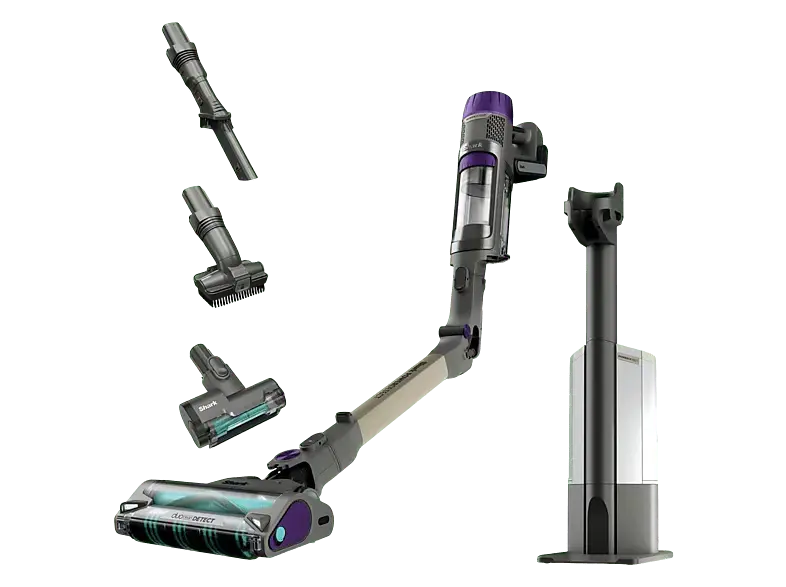 Shark IP3251EUT PowerDetect Clean & Empty Kabelloser Staubsauger (Akkulaufzeit: 70 min, Javagrau / Lila)