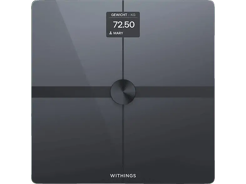 Withings Body Smart Black mit Sprachfunktion K&ouml;rperanalysewaage, Maximale Tragkraft: 200 kg
