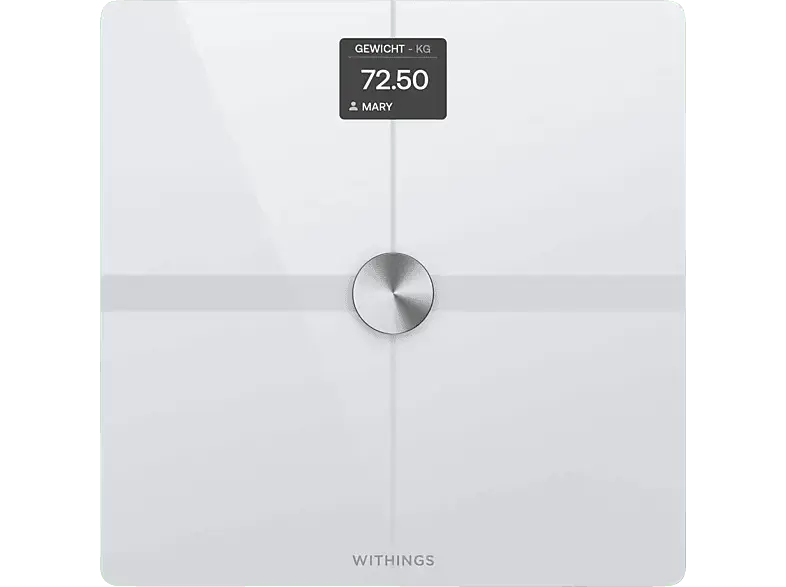 Withings Body Smart White mit Sprachfunktion K&ouml;rperanalysewaage, Maximale Tragkraft: 200 kg