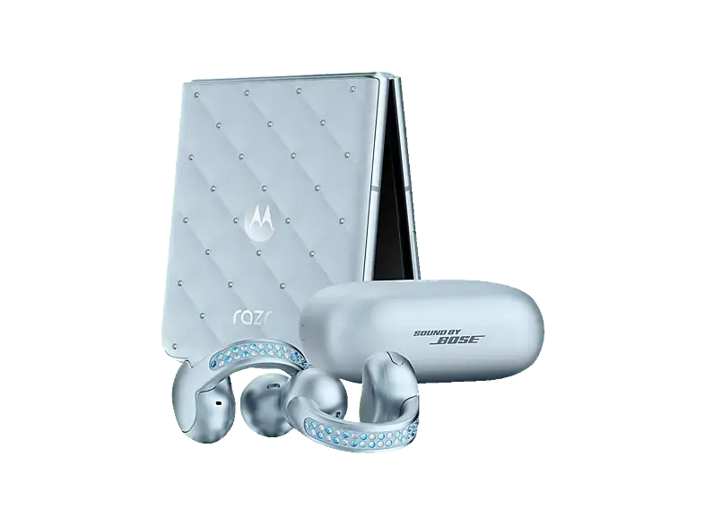 Motorola Razr 60 & Moto Buds Loop, 256 GB, Ice Melt - Swarovski Collection, Dual SIM