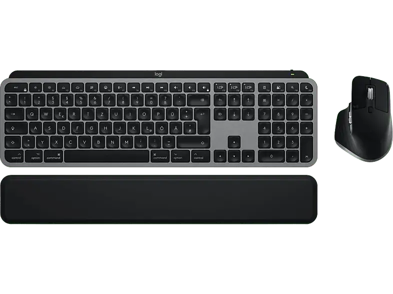 LOGITECH MX Keys S Combo MX Master 3S for Mac + MX Keys S for Mac + MX Handballenauflage, DEU (Qwertz), Space Grey; Kabelloses Tastatur-Maus Set