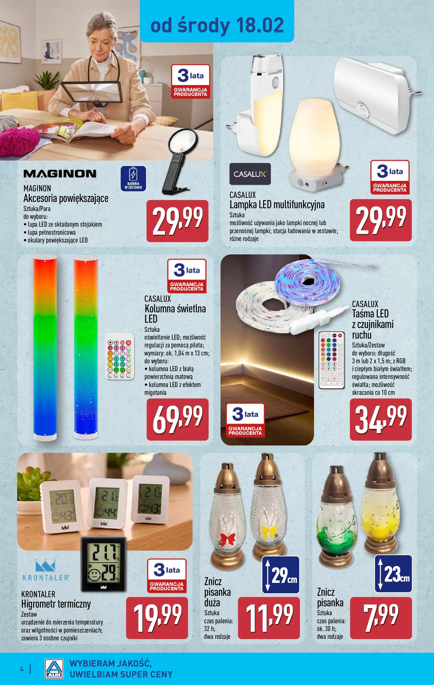 Aldi - Komfort i wygoda z ALDI od 17.02.2026 - Ulotka PDF, promocje | Strona: 4 | Produkty: Okulary, Lampki, Bateria, Taśma LED
