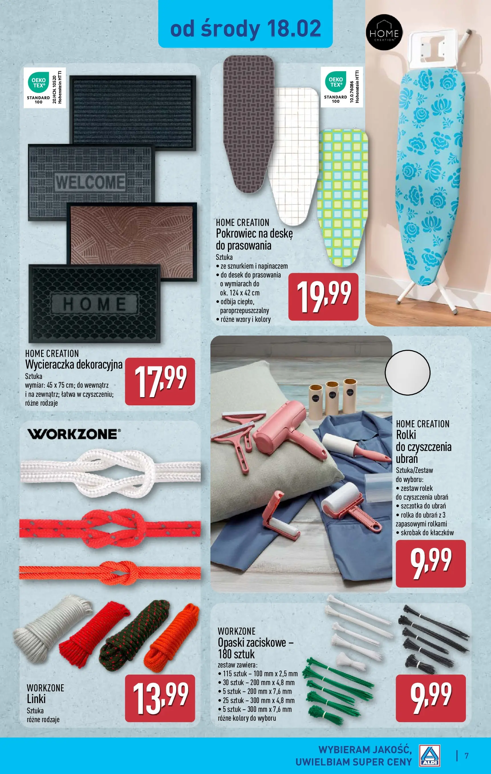 Aldi - Komfort i wygoda z ALDI od 17.02.2026 - Ulotka PDF, promocje | Strona: 7 | Produkty: Rolki, Wycieraczka, Szczotka, Rolka do ubrań