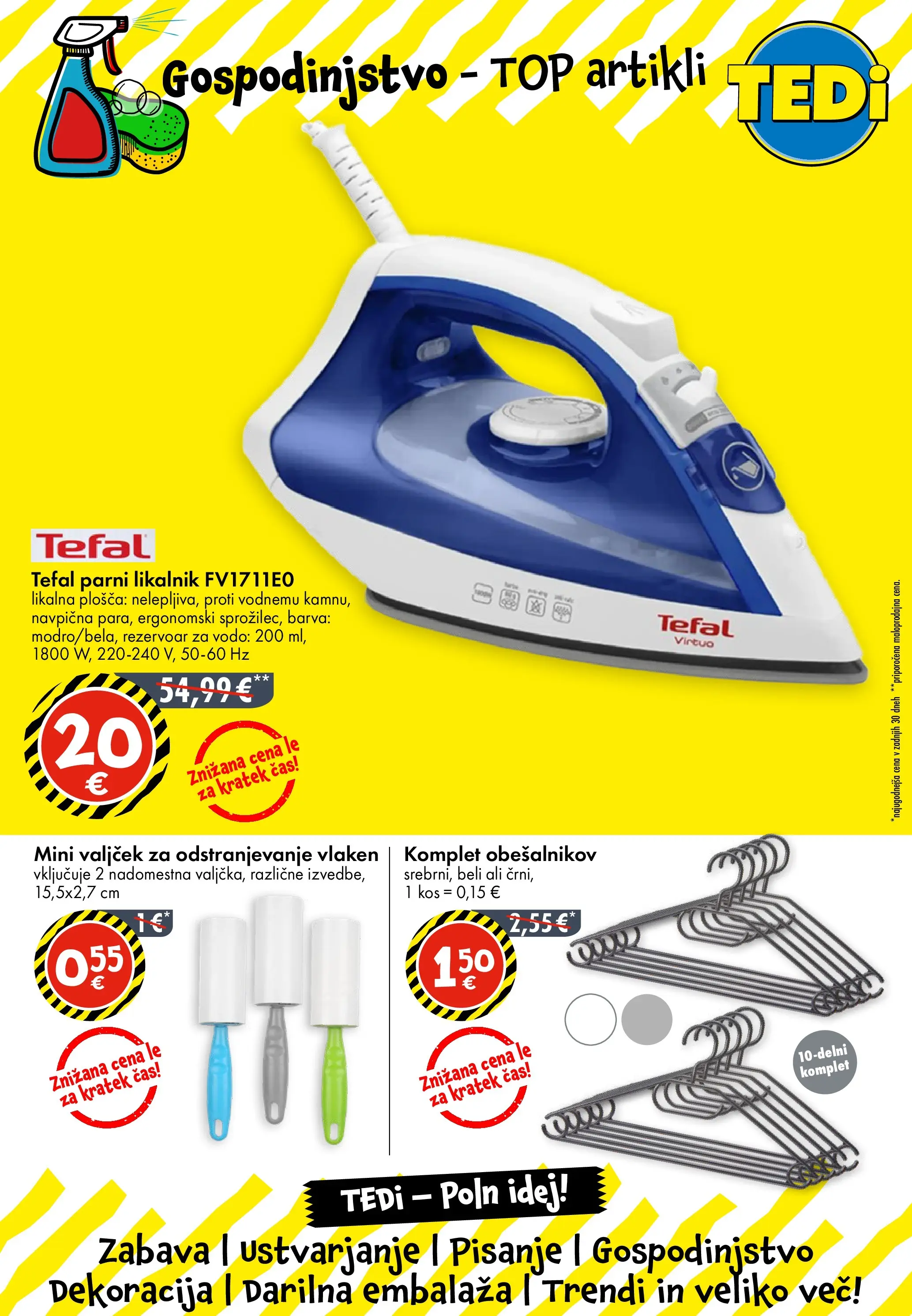 TEDi - TEDi: Nova Otvoritev veljaven od 08.02.2026 | Stran: 8 | Izdelki: Likalnik, Kos, Barva