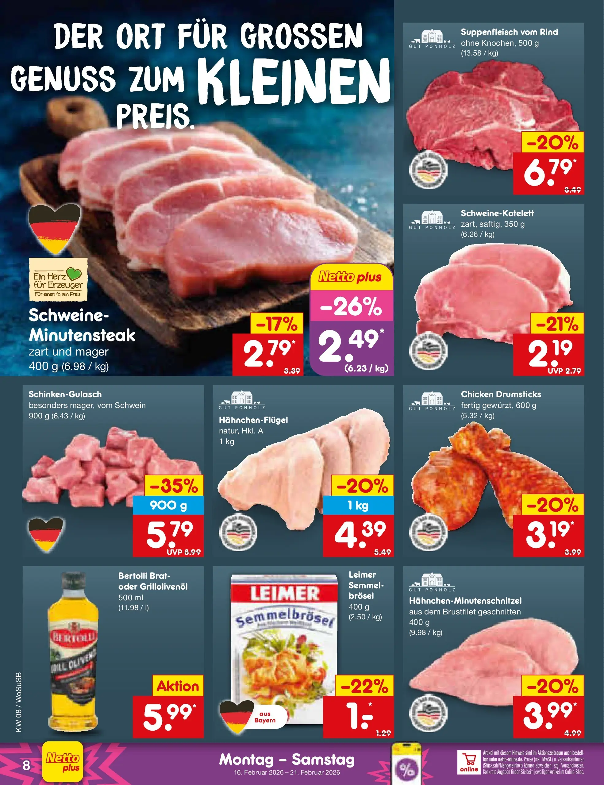 Netto Marken-Discount prospekt Mannheim	 (ab 16.02.2026) » Angebote | Seite: 8 | Produkte: Suppenfleisch