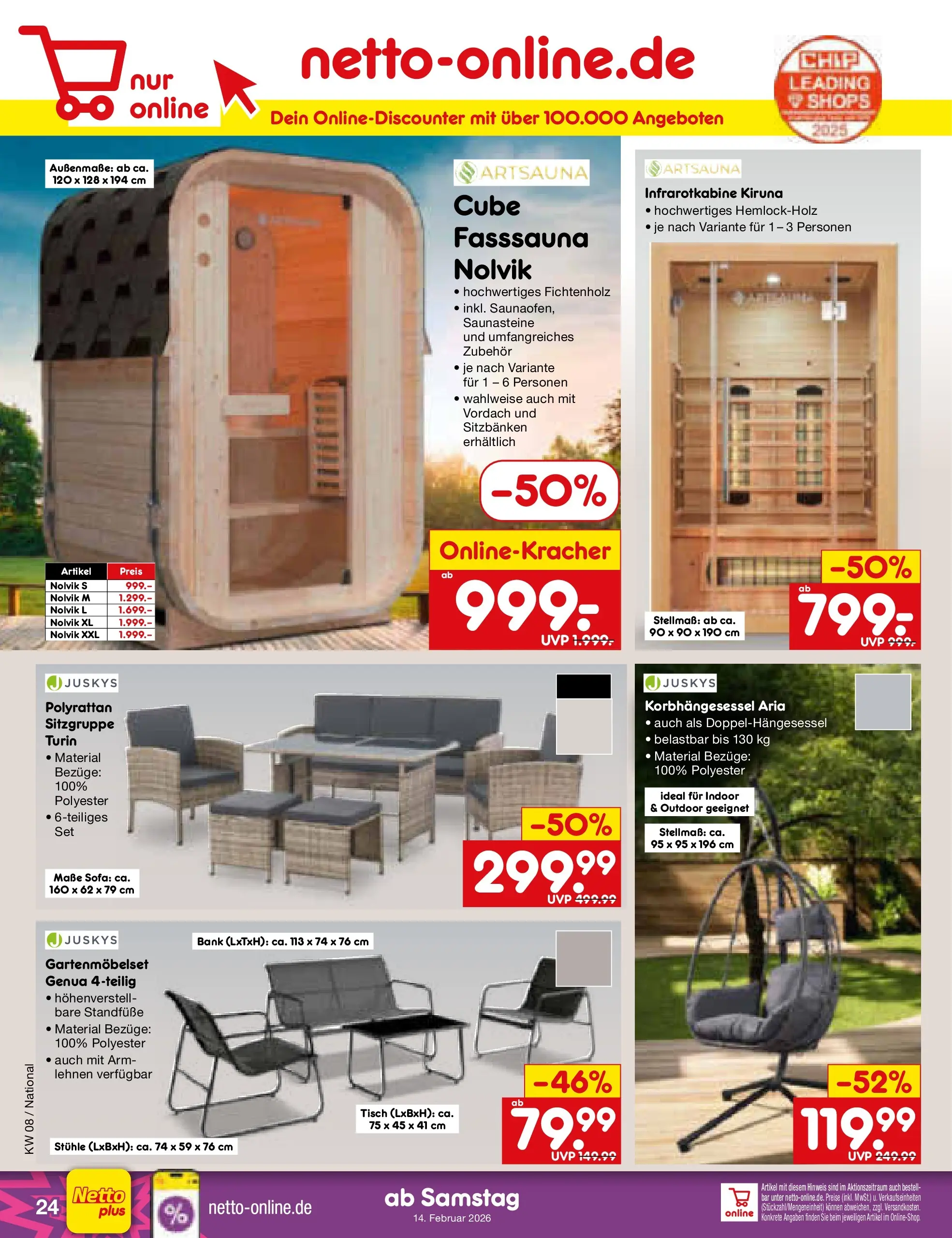 Netto Marken-Discount prospekt Buttenwiesen	 (ab 15.02.2026) » Angebote | Seite: 36 | Produkte: Sofa, Tisch