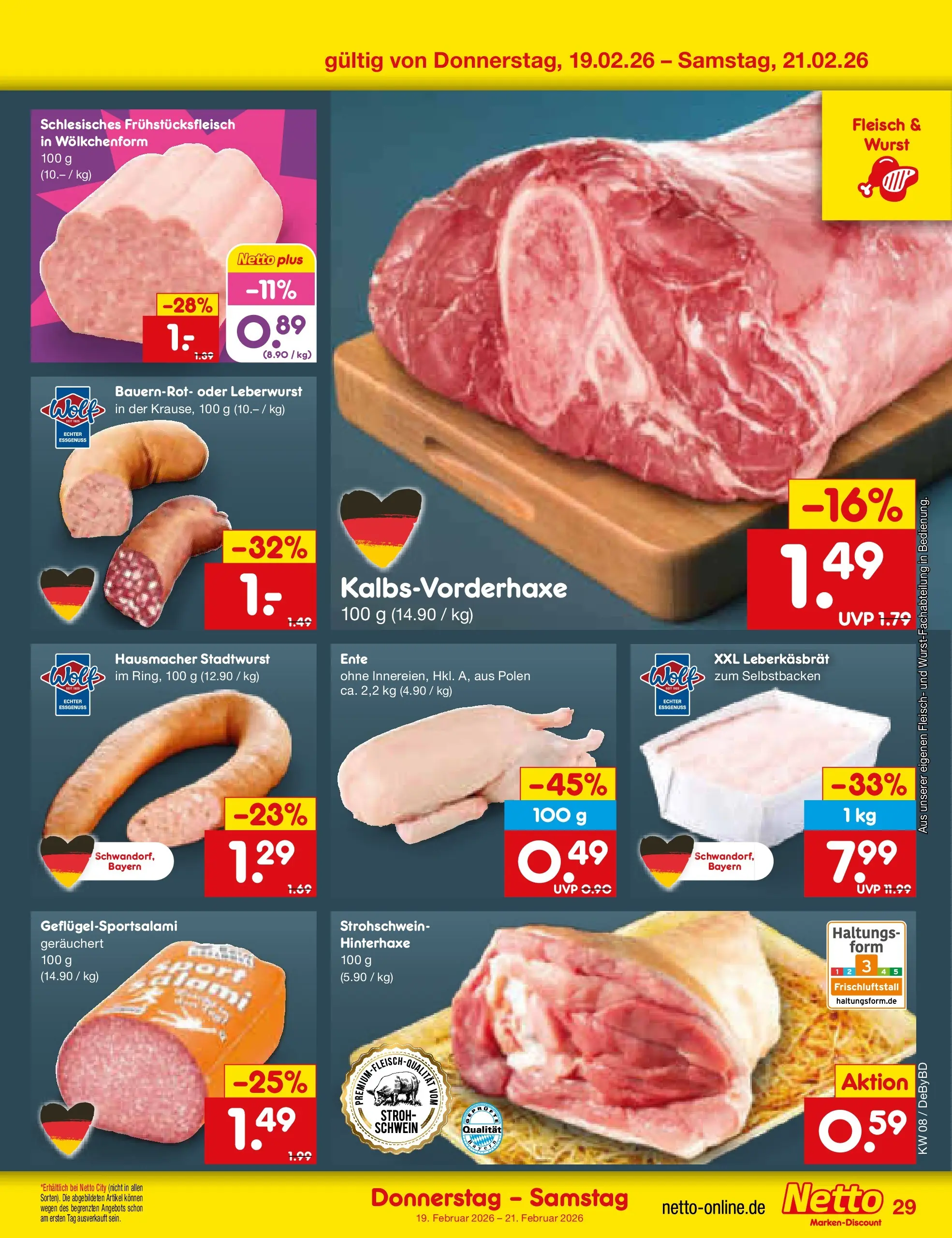 Netto Marken-Discount prospekt Buttenwiesen	 (ab 15.02.2026) » Angebote | Seite: 43 | Produkte: Wurst, Fleisch, Ente