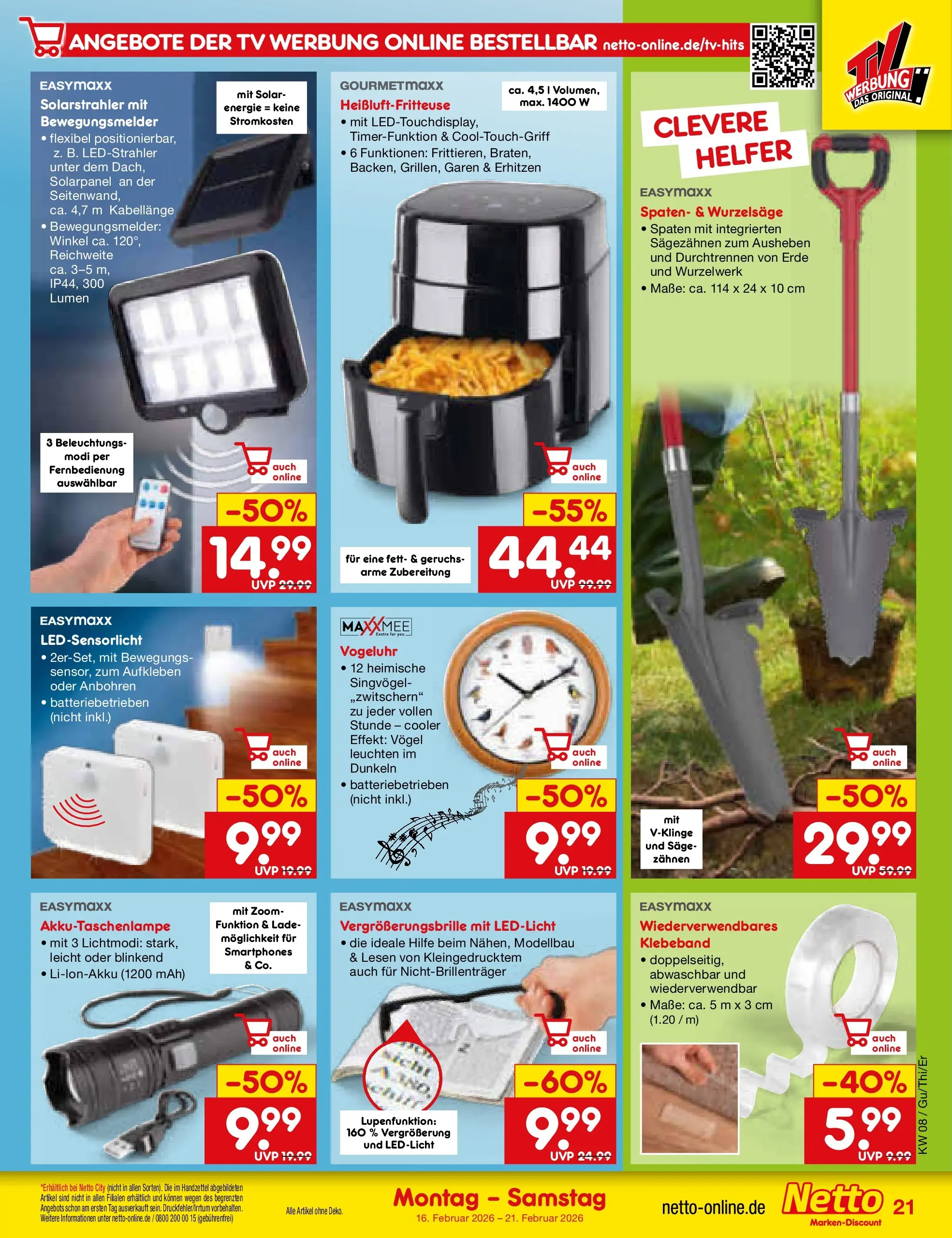 Netto Marken-Discount prospekt Pirna	 (ab 15.02.2026) » Angebote | Seite: 29 | Produkte: Smartphones, Heißluftfritteuse, TV