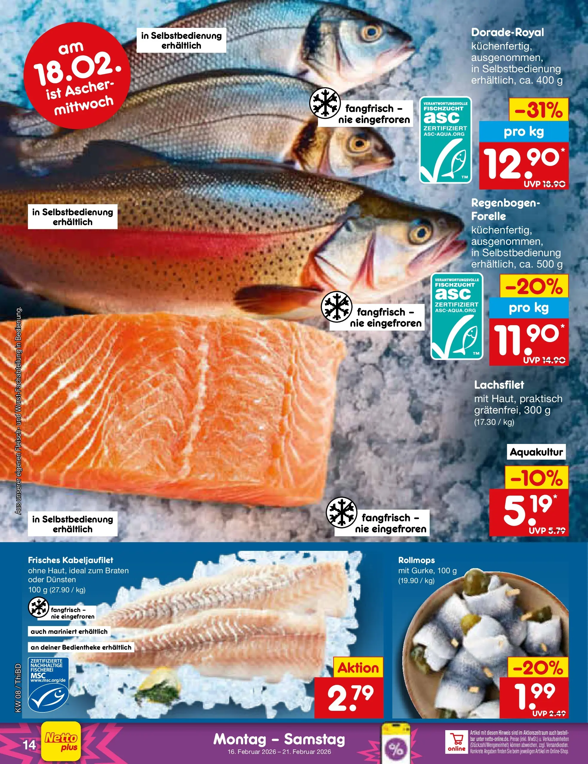 Netto Marken-Discount prospekt Thiendorf	 (ab 15.02.2026) » Angebote | Seite: 16 | Produkte: Fleisch