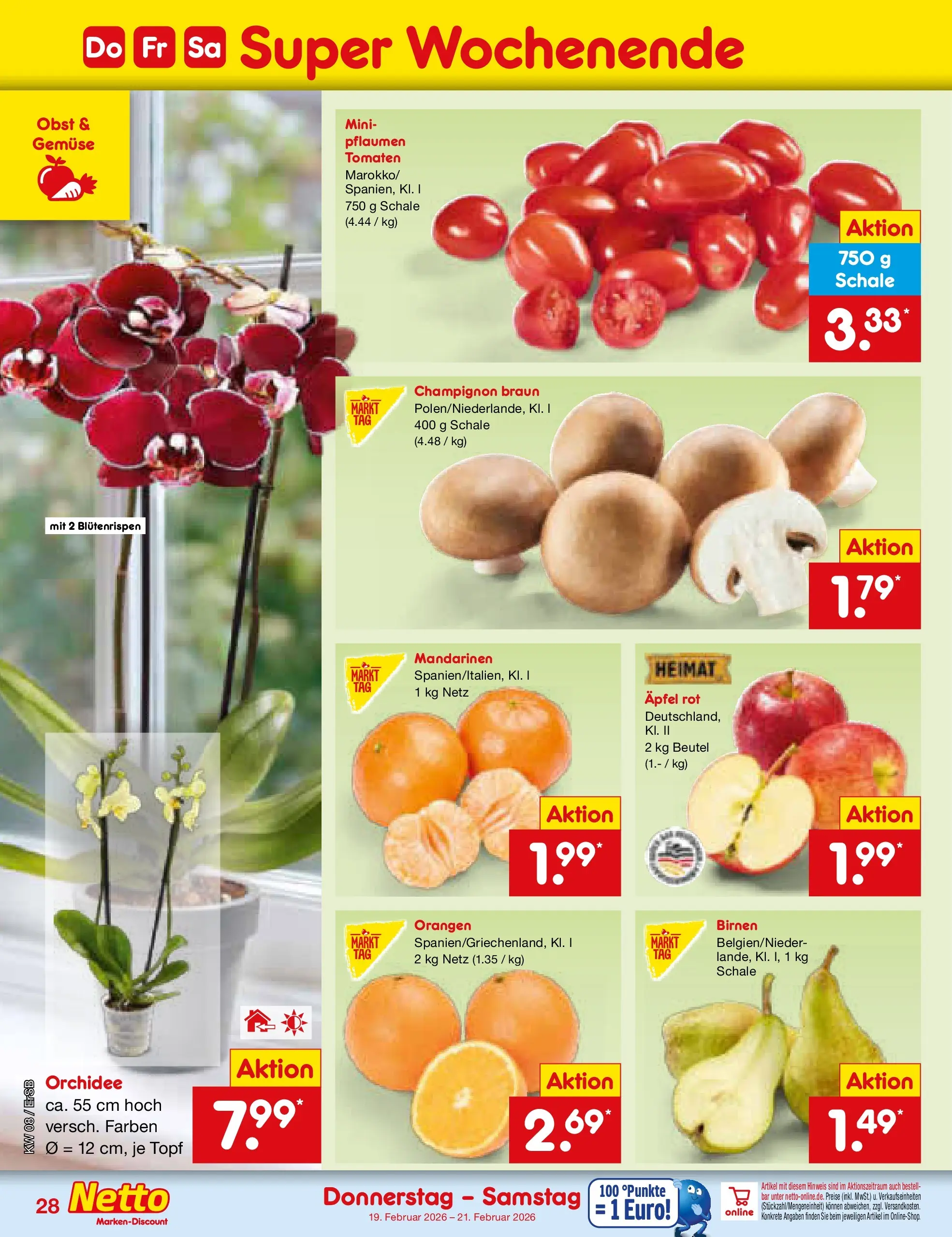 Netto Marken-Discount prospekt Nordhausen	 (ab 16.02.2026) » Angebote | Seite: 42 | Produkte: Mandarinen, Orangen, Tomaten, Obst