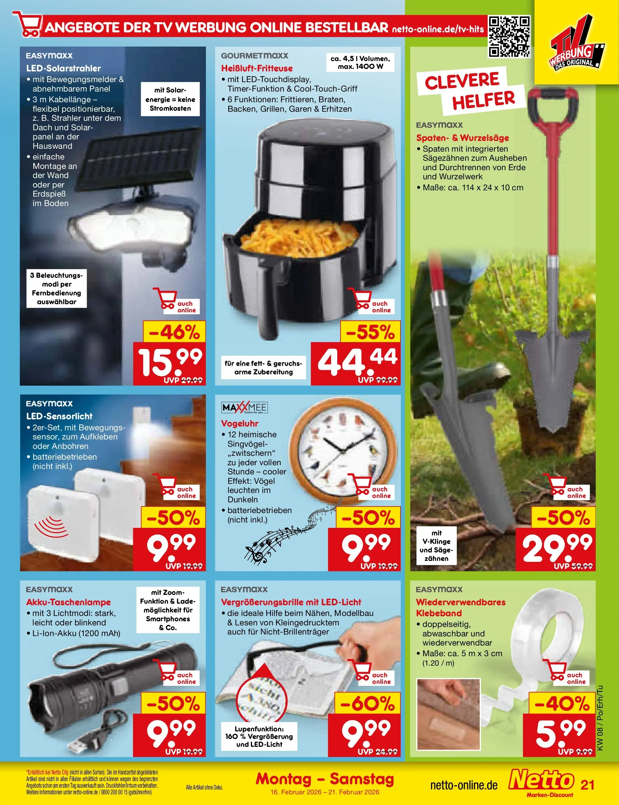 Netto Marken-Discount prospekt Lahr-Langenwinkel	 (ab 15.02.2026) » Angebote | Seite: 29 | Produkte: Smartphones, Heißluftfritteuse, TV