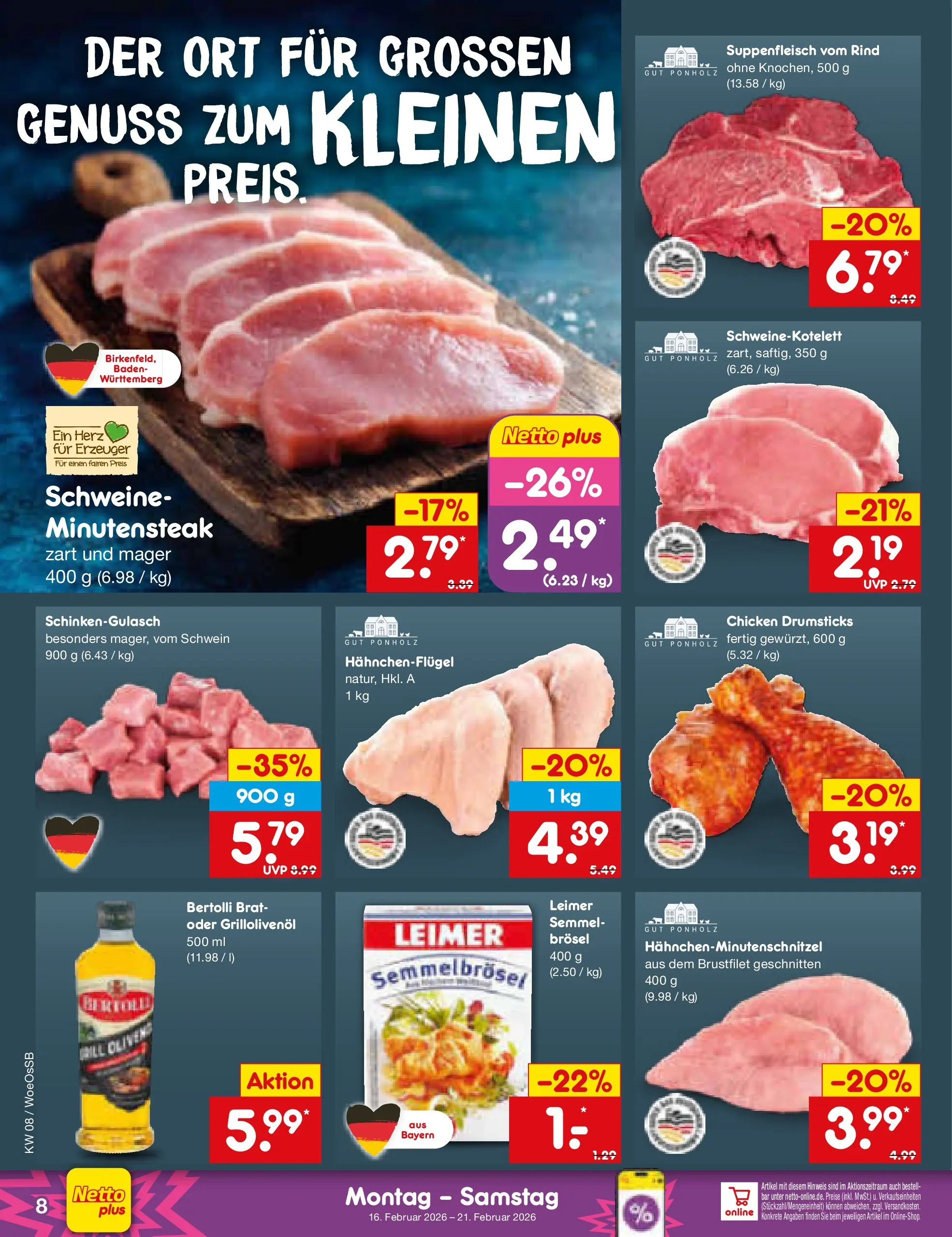 Netto Marken-Discount prospekt Gemmingen	 (ab 15.02.2026) » Angebote | Seite: 8 | Produkte: Suppenfleisch