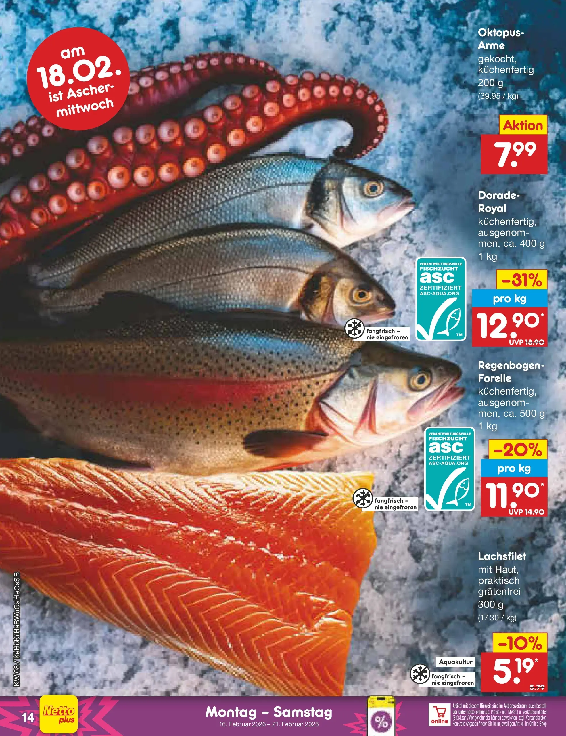 Netto Marken-Discount prospekt Stemwede-Dielingen	 (ab 15.02.2026) » Angebote | Seite: 16 | Produkte: Dorade