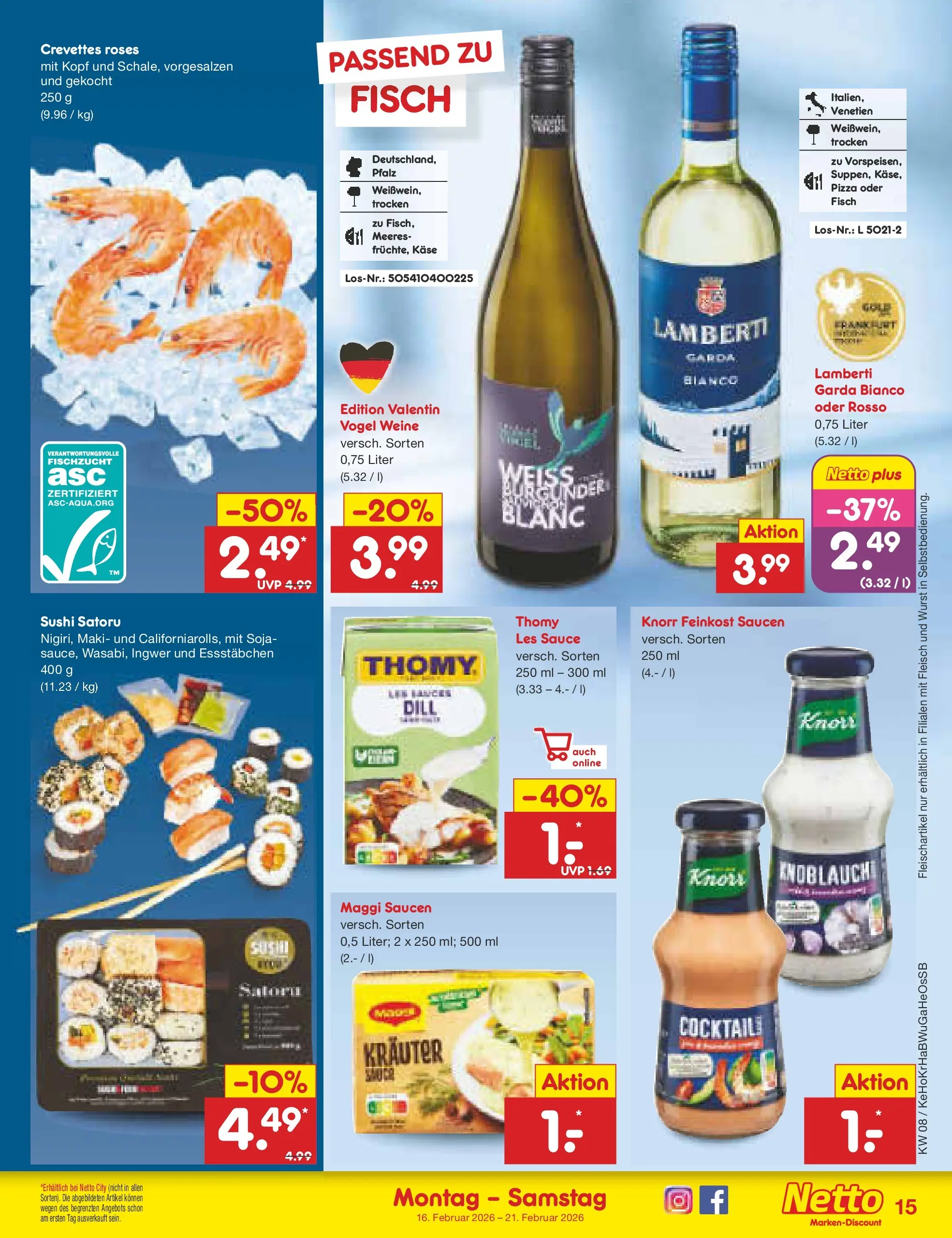 Netto Marken-Discount prospekt Stemwede-Dielingen	 (ab 15.02.2026) » Angebote | Seite: 17 | Produkte: Maggi, Knorr, Fisch, Pizza