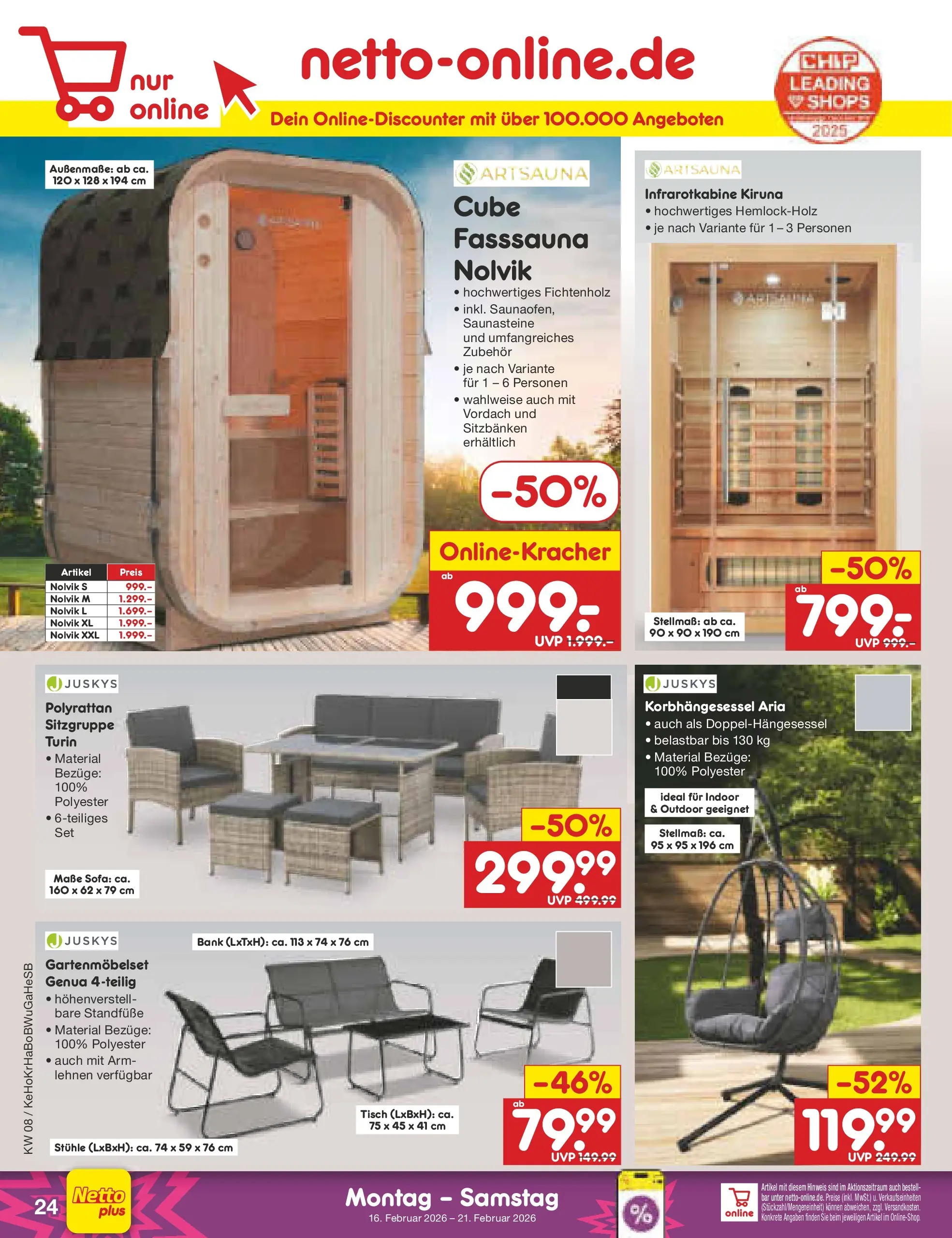 Netto Marken-Discount prospekt Stemwede-Dielingen	 (ab 15.02.2026) » Angebote | Seite: 36 | Produkte: Sofa, Tisch