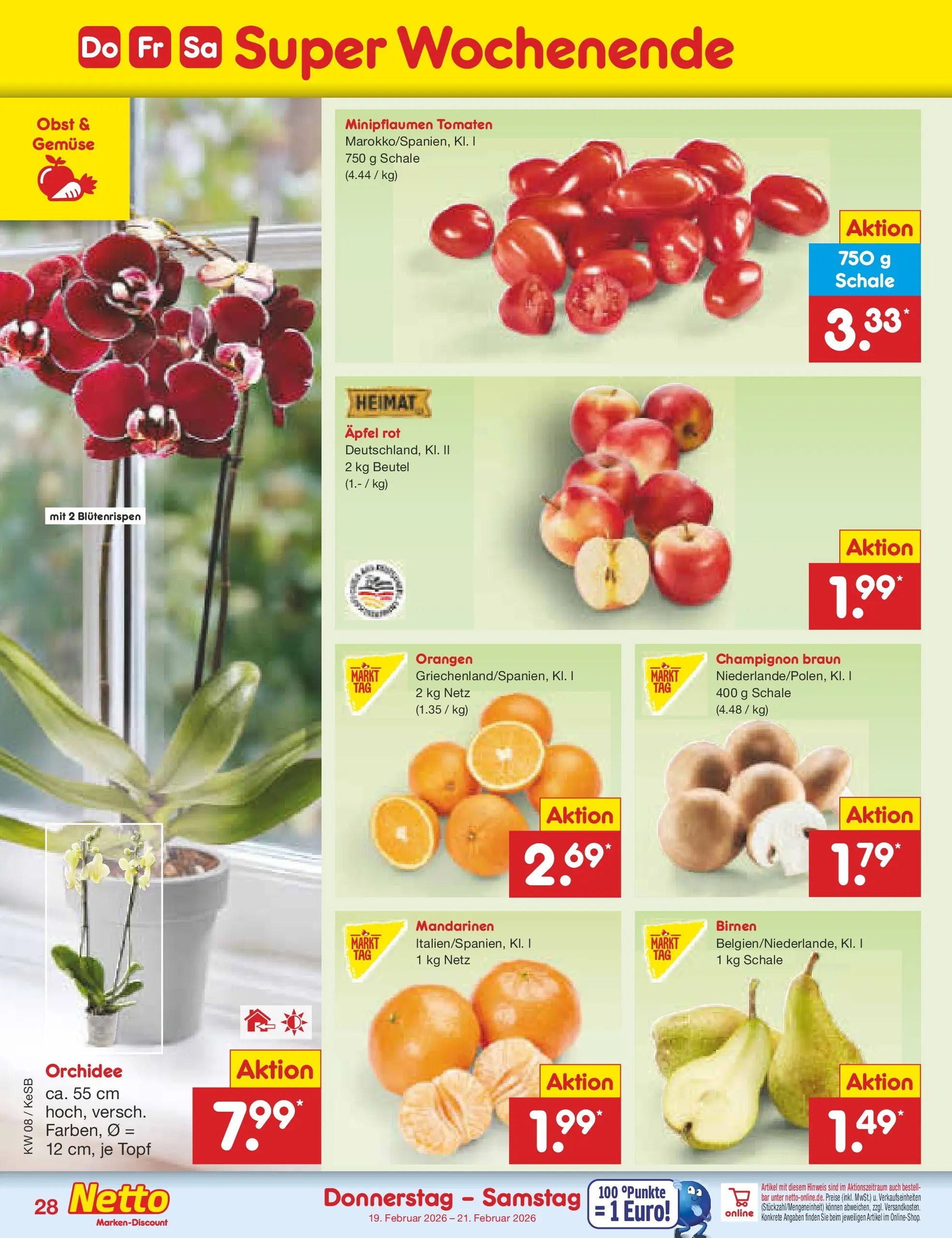 Netto Marken-Discount prospekt Kruft	 (ab 15.02.2026) » Angebote | Seite: 42 | Produkte: Mandarinen, Tomaten, Gemüse, Obst