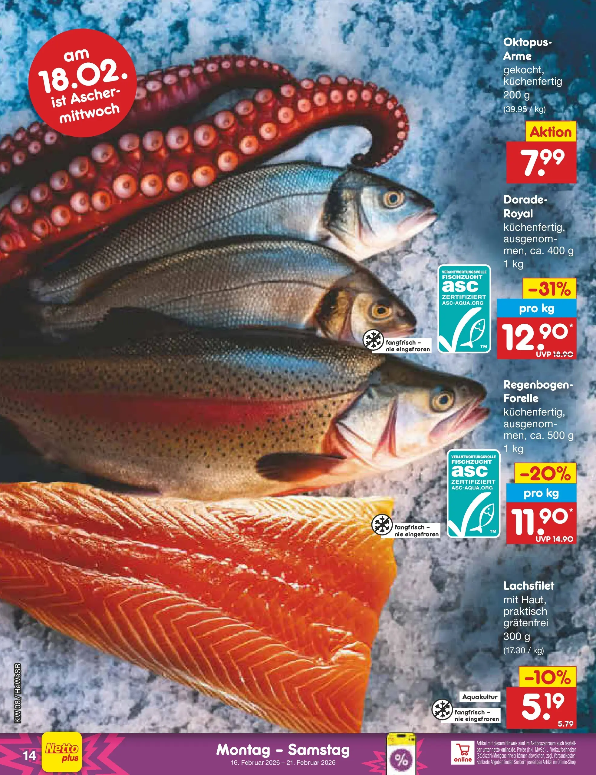 Netto Marken-Discount prospekt Hamburg	 (ab 15.02.2026) » Angebote | Seite: 16 | Produkte: Dorade
