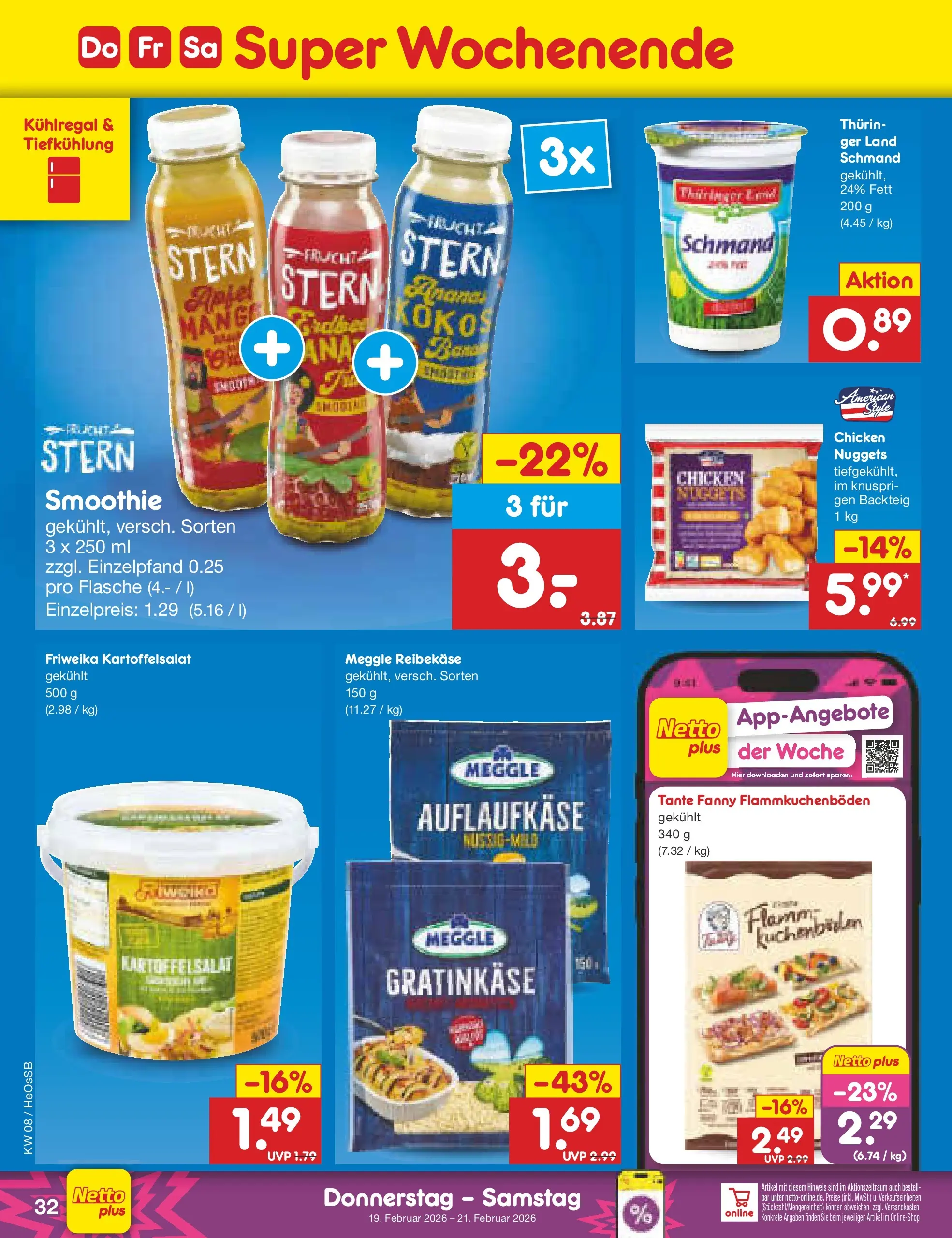 Netto Marken-Discount prospekt Kröpelin	 (ab 16.02.2026) » Angebote | Seite: 38 | Produkte: Ananas, Reibekase