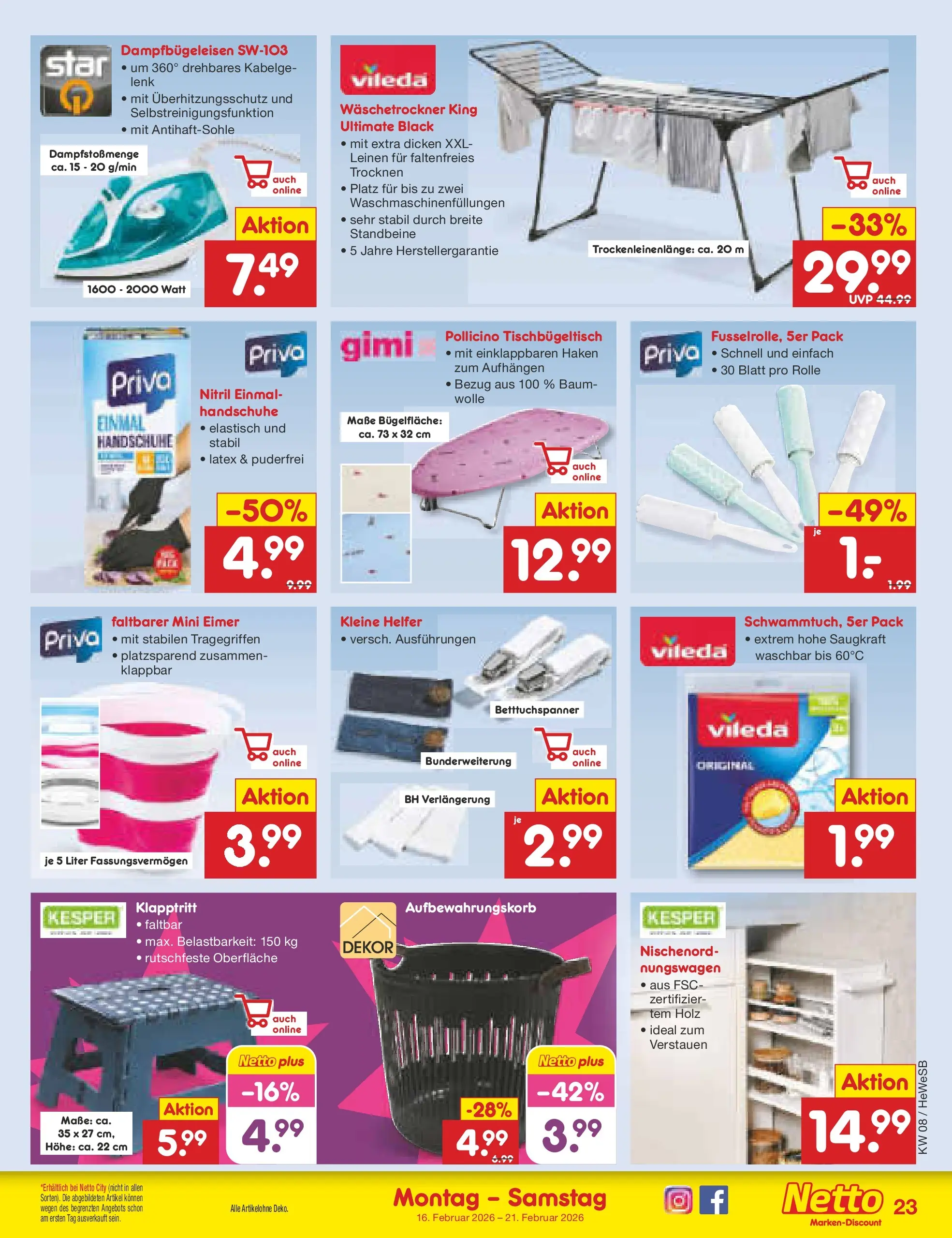 Netto Marken-Discount prospekt Hamburg	 (ab 15.02.2026) » Angebote | Seite: 29 | Produkte: BH, Handschuhe