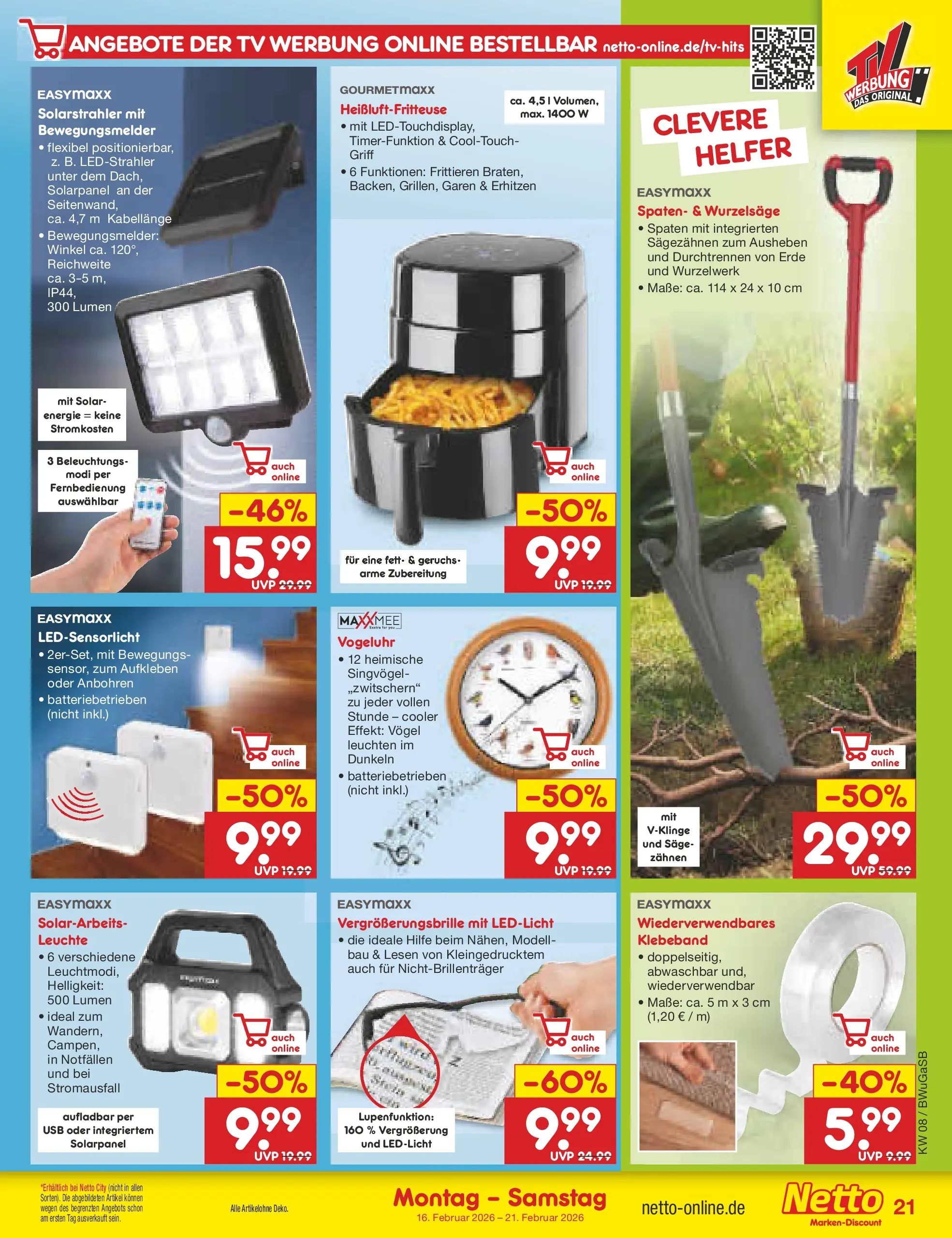 Netto Marken-Discount prospekt Stemwede-Dielingen	 (ab 15.02.2026) » Angebote | Seite: 29 | Produkte: USB, Heißluftfritteuse, TV