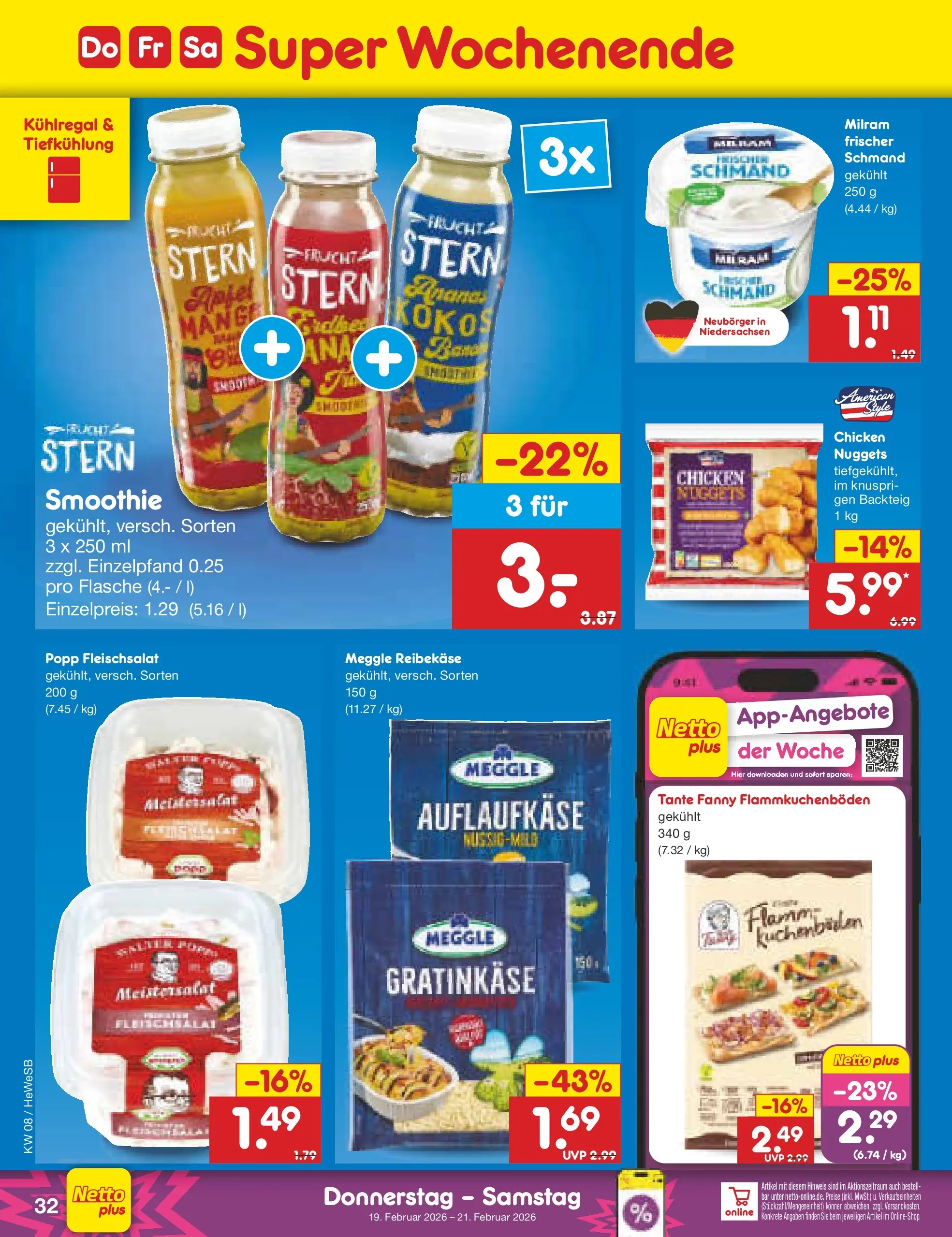Netto Marken-Discount prospekt Hamburg	 (ab 15.02.2026) » Angebote | Seite: 40 | Produkte: Milram, Reibekase
