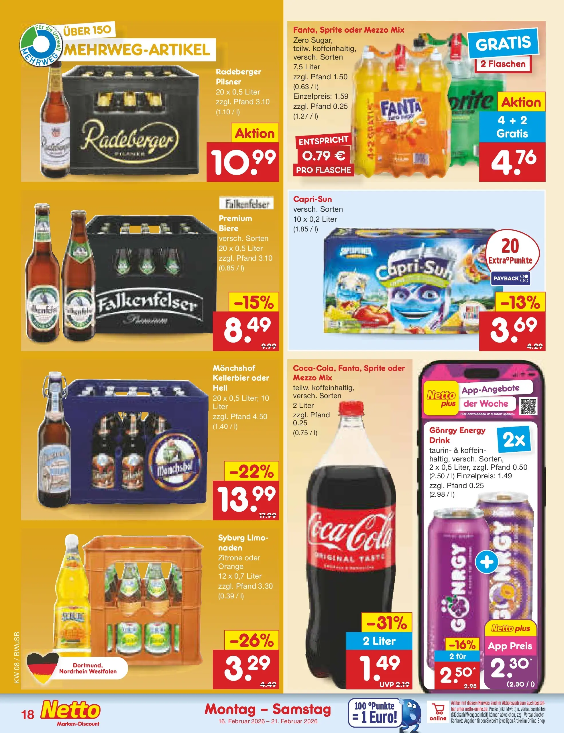 Netto Marken-Discount prospekt Stemwede-Dielingen	 (ab 15.02.2026) » Angebote | Seite: 22 | Produkte: Fanta, Sprite, Zitrone, Oder mezzo mix
