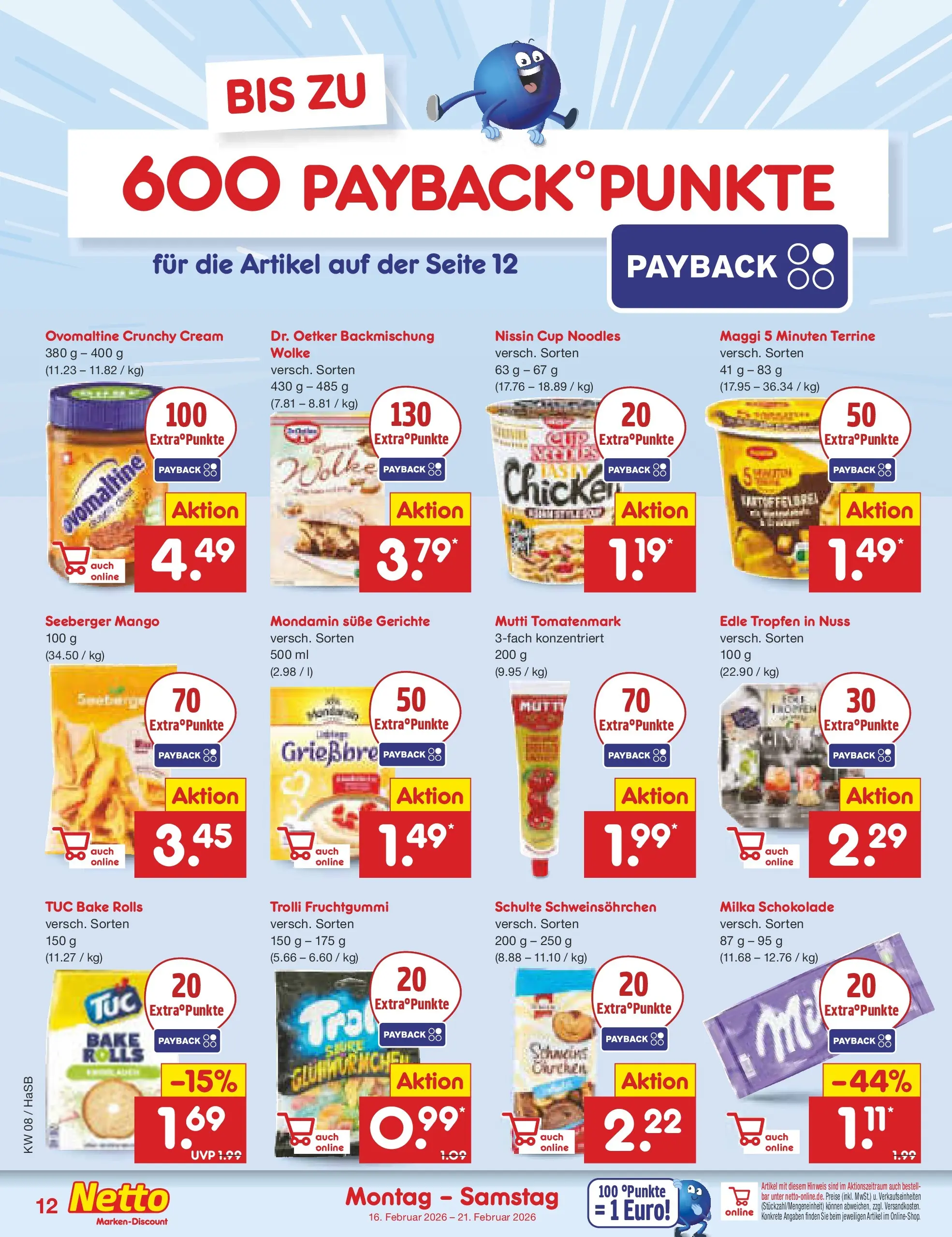 Netto Marken-Discount prospekt Wuppertal	 (ab 16.02.2026) » Angebote | Seite: 12 | Produkte: Maggi, Schokolade, Milka schokolade, Maggi 5 minuten terrine