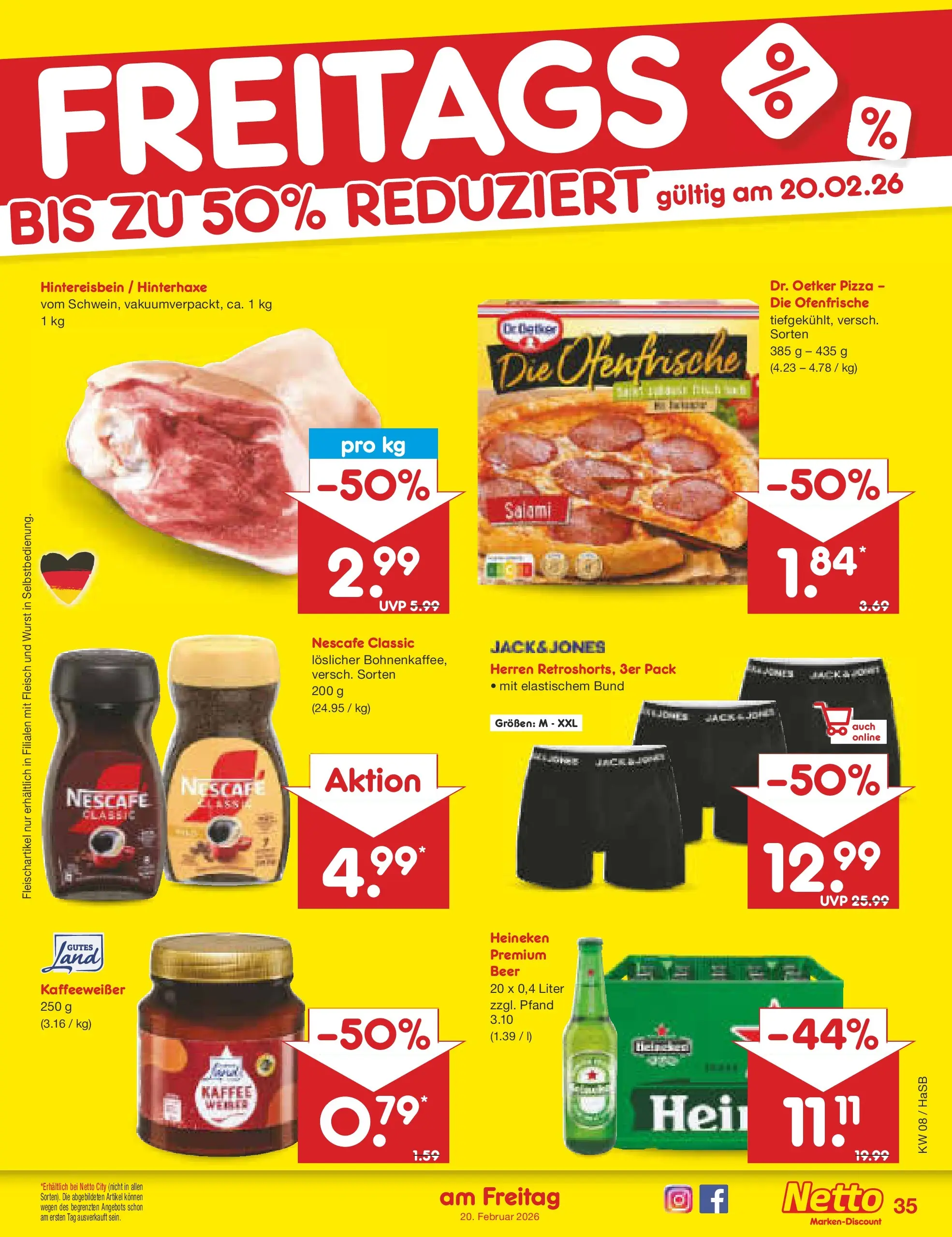 Netto Marken-Discount prospekt Wuppertal	 (ab 16.02.2026) » Angebote | Seite: 49 | Produkte: Heineken, Nescafe classic, Wurst, Salami