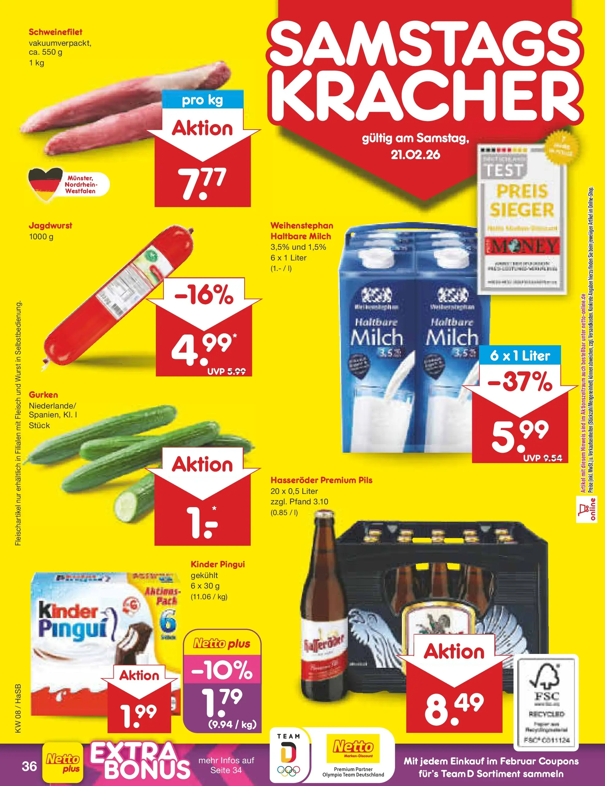 Netto Marken-Discount prospekt Wuppertal	 (ab 16.02.2026) » Angebote | Seite: 50 | Produkte: Pils, Wurst, Hasseröder, Fleisch
