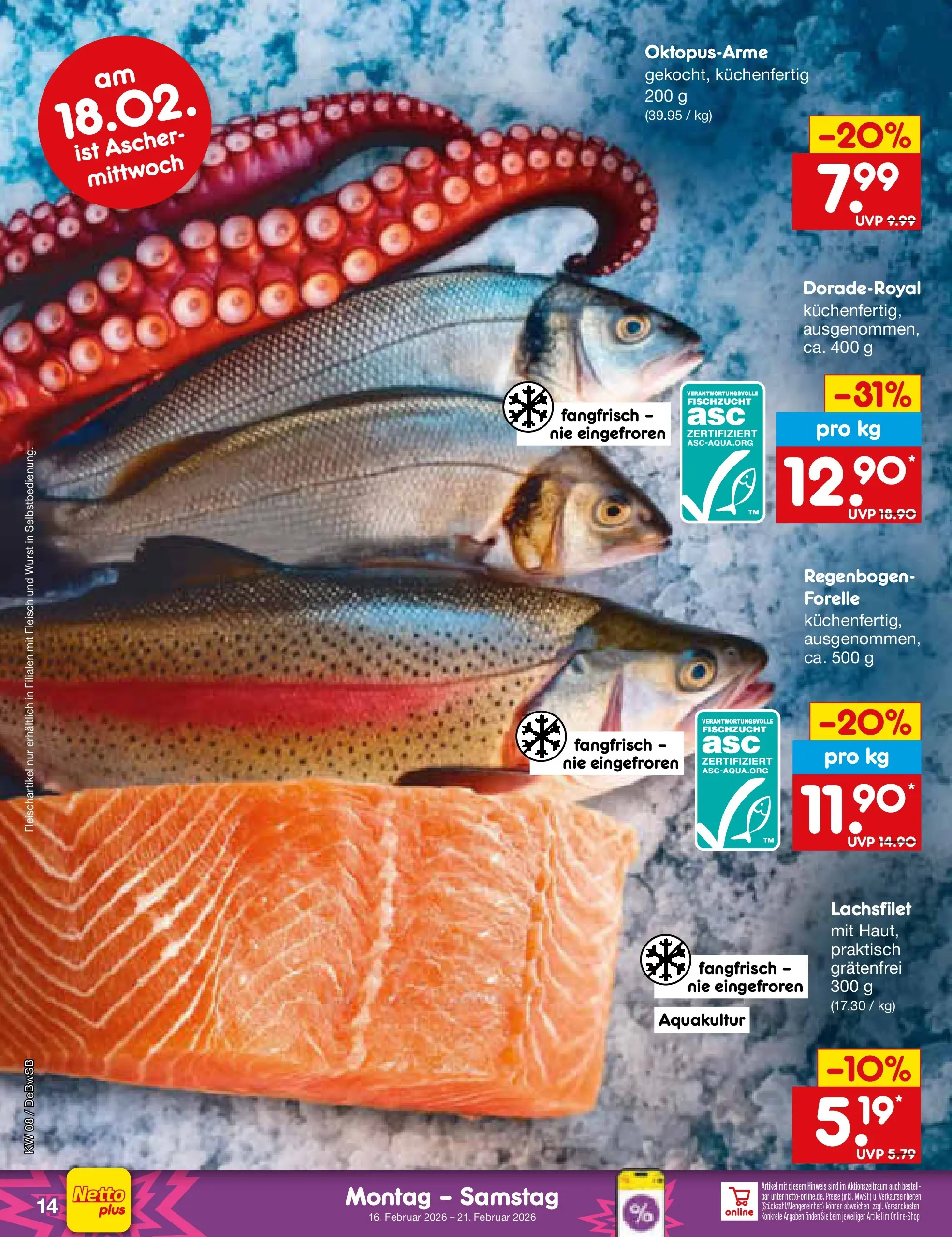Netto Marken-Discount prospekt Waiblingen-Bittenfeld	 (ab 15.02.2026) » Angebote | Seite: 16 | Produkte: Wurst, Fleisch