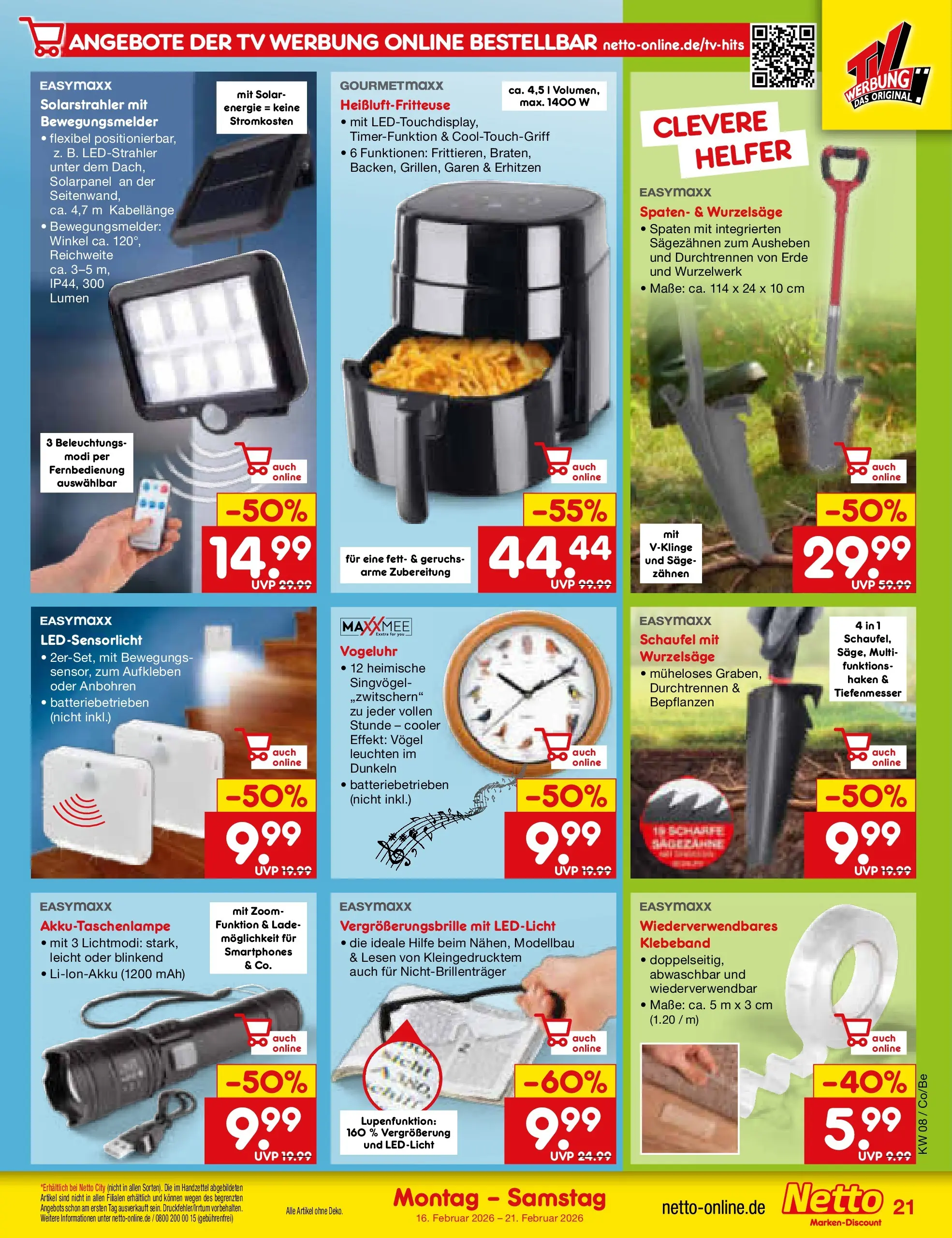 Netto Marken-Discount prospekt Bitterfeld-Wolfen	 (ab 15.02.2026) » Angebote | Seite: 29 | Produkte: Smartphones, Heißluftfritteuse, TV