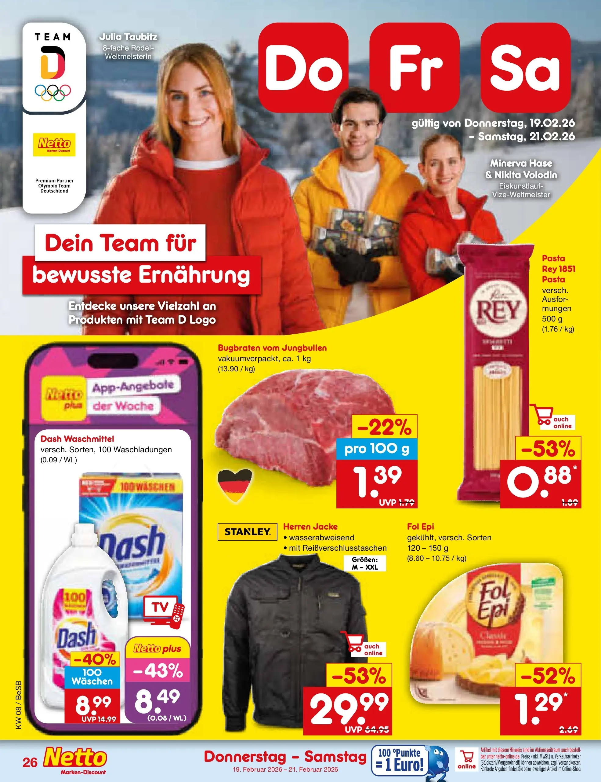 Netto Marken-Discount prospekt Kremmen	 (ab 16.02.2026) » Angebote | Seite: 40 | Produkte: Waschmittel, Jacke, Pasta