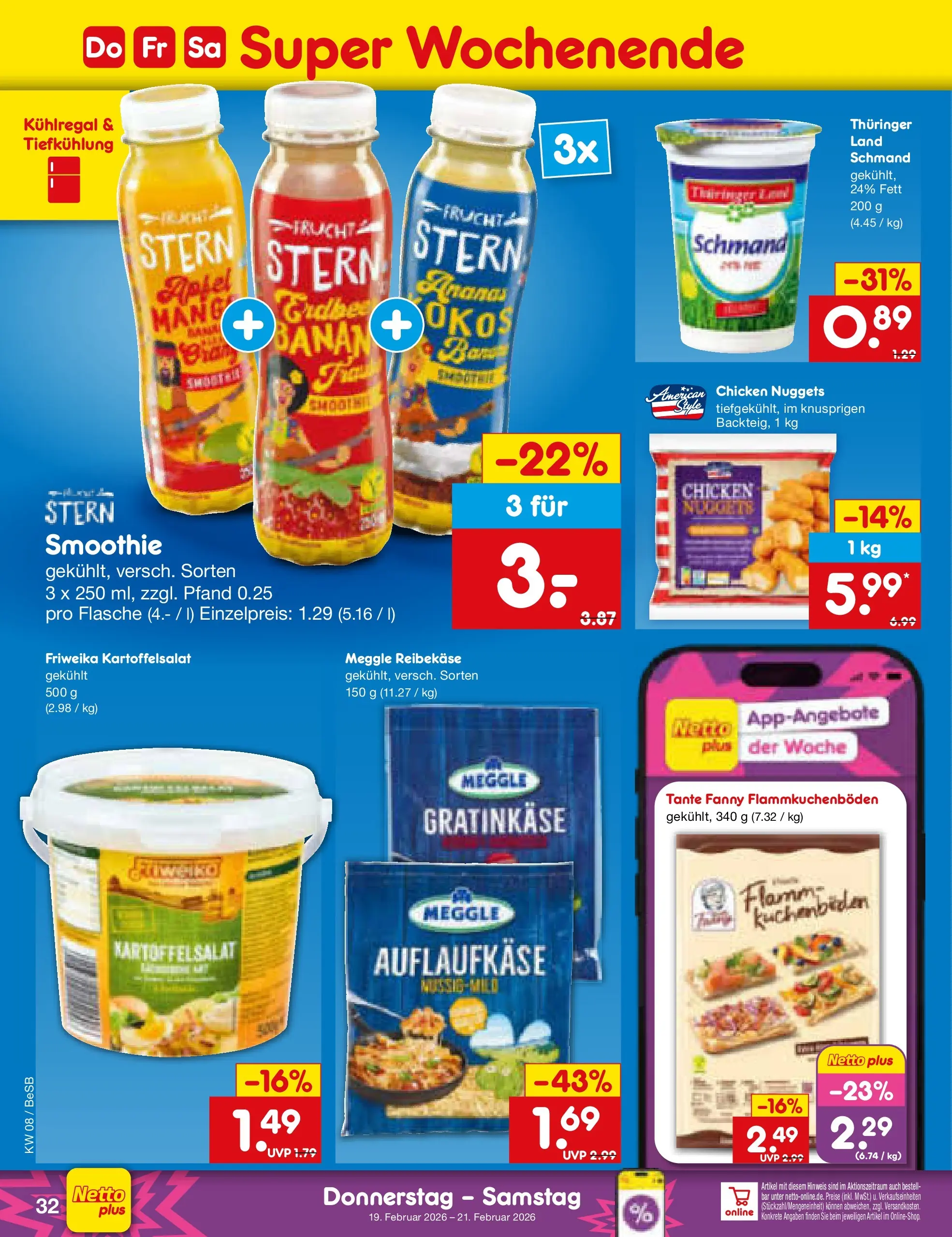 Netto Marken-Discount prospekt Kremmen	 (ab 16.02.2026) » Angebote | Seite: 46 | Produkte: Äpfel, Ananas, Reibekase