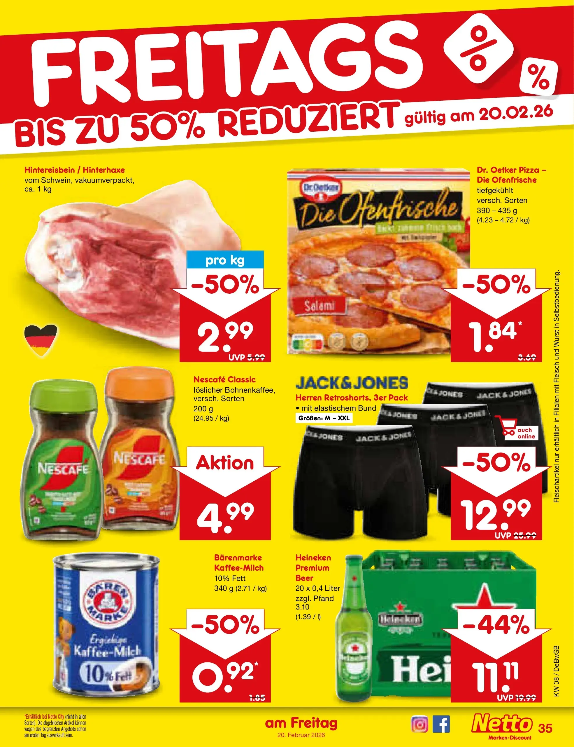 Netto Marken-Discount prospekt Waiblingen-Bittenfeld	 (ab 15.02.2026) » Angebote | Seite: 49 | Produkte: Ofenfrische, Heineken, Nescafe classic, Wurst