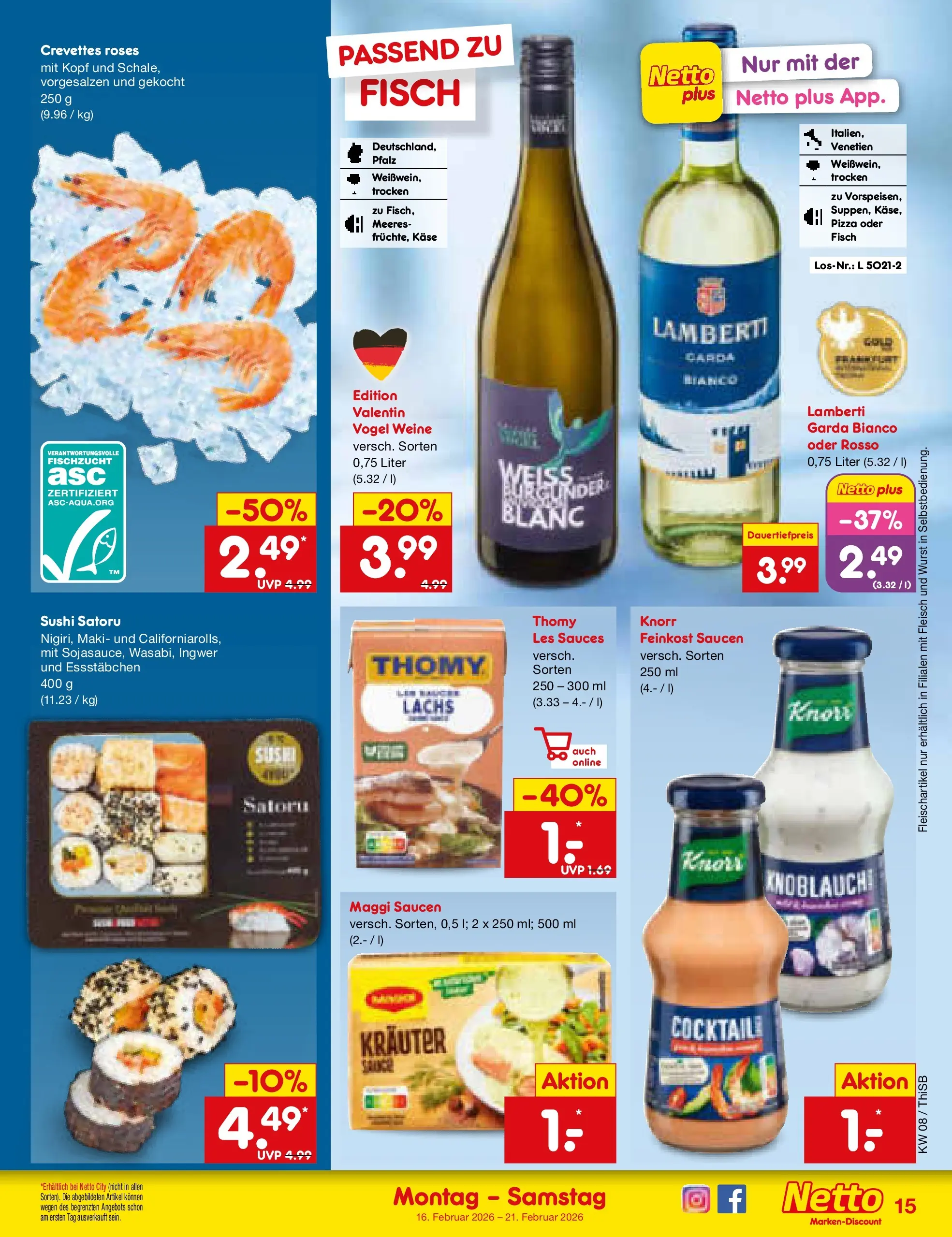 Netto Marken-Discount prospekt Pirna	 (ab 15.02.2026) » Angebote | Seite: 17 | Produkte: Maggi, Käse, Fisch, Wurst
