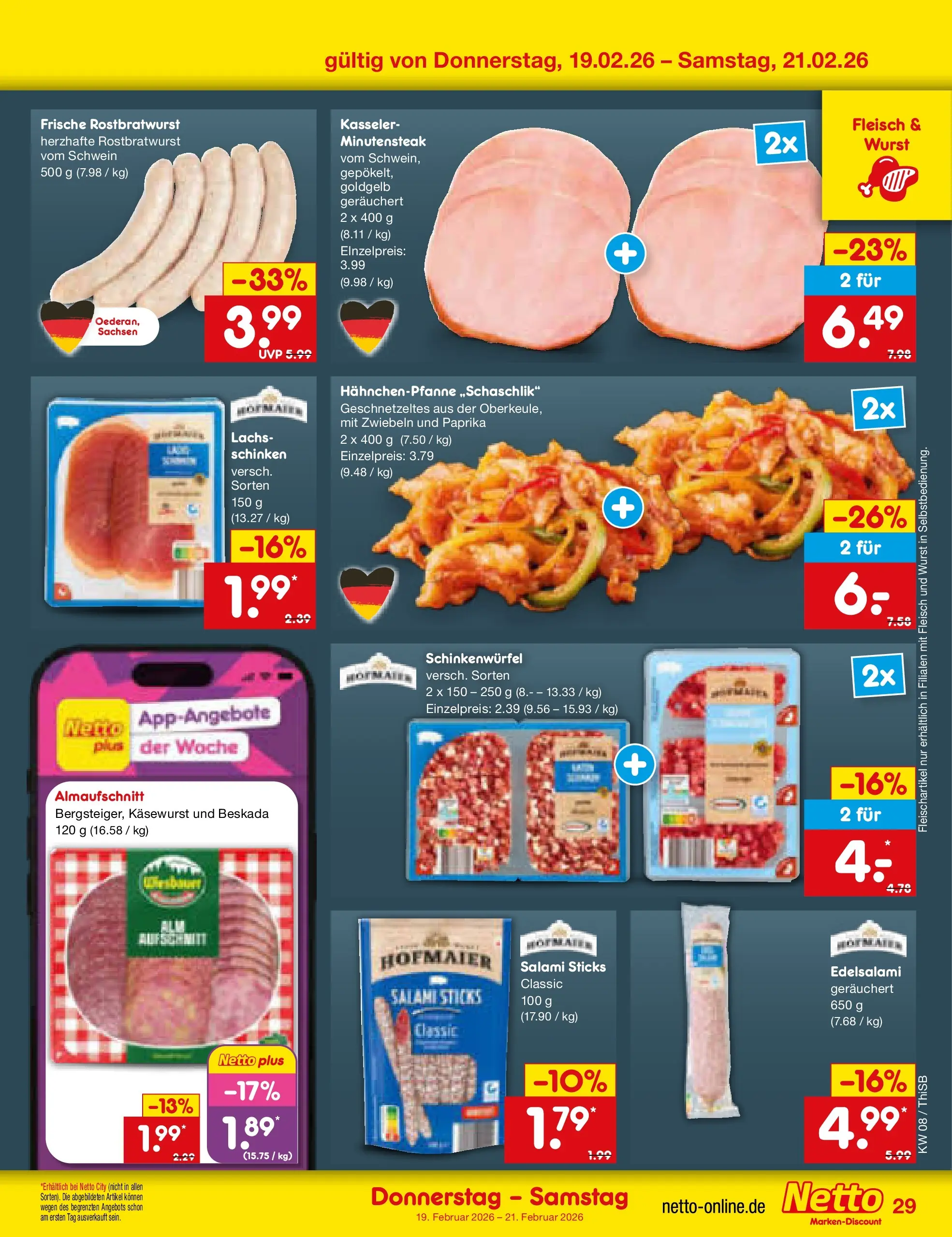 Netto Marken-Discount prospekt Pirna	 (ab 15.02.2026) » Angebote | Seite: 43 | Produkte: Zwiebeln, Paprika, Wurst, Salami