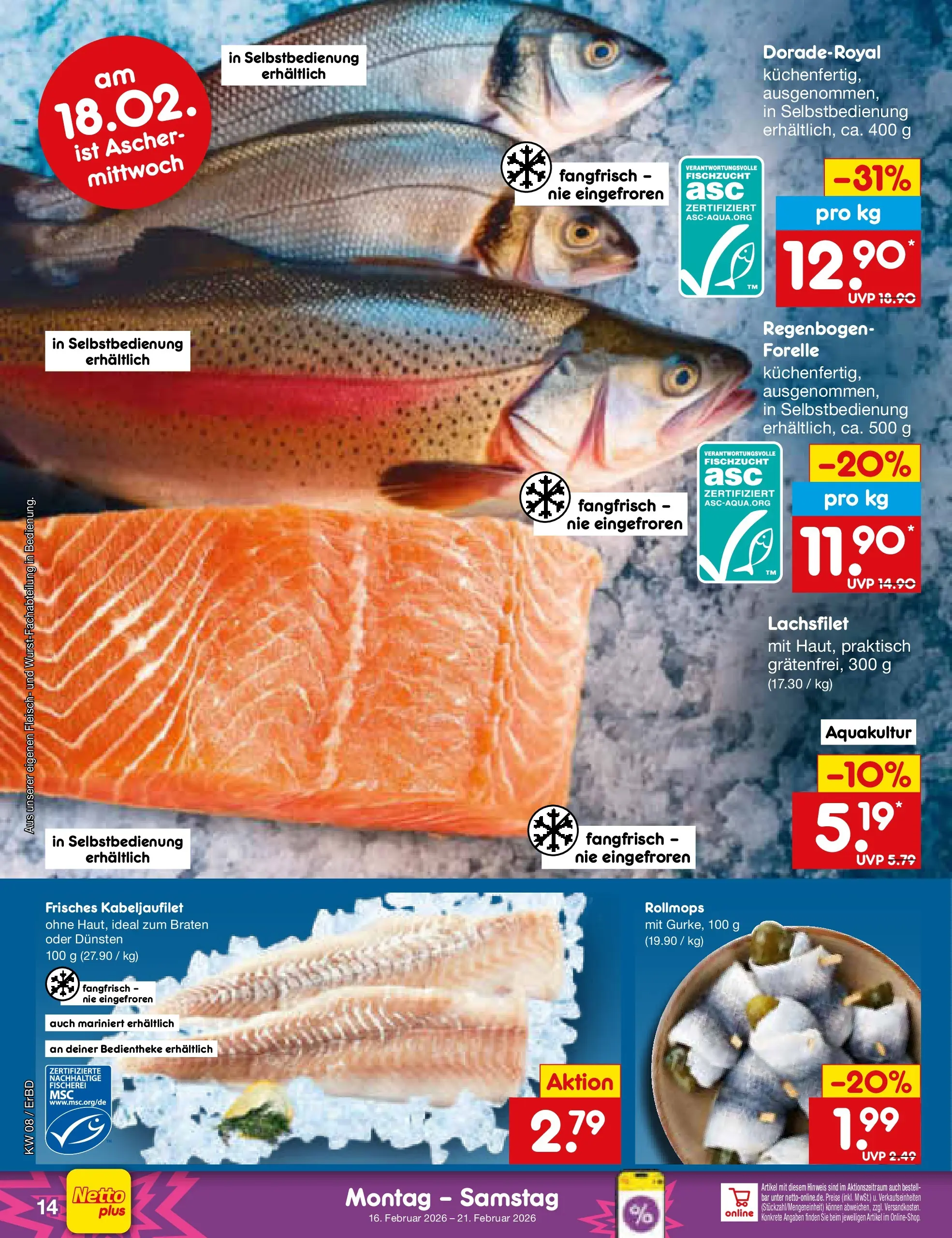 Netto Marken-Discount prospekt Jena-Lobeda	 (ab 16.02.2026) » Angebote | Seite: 16 | Produkte: Fleisch