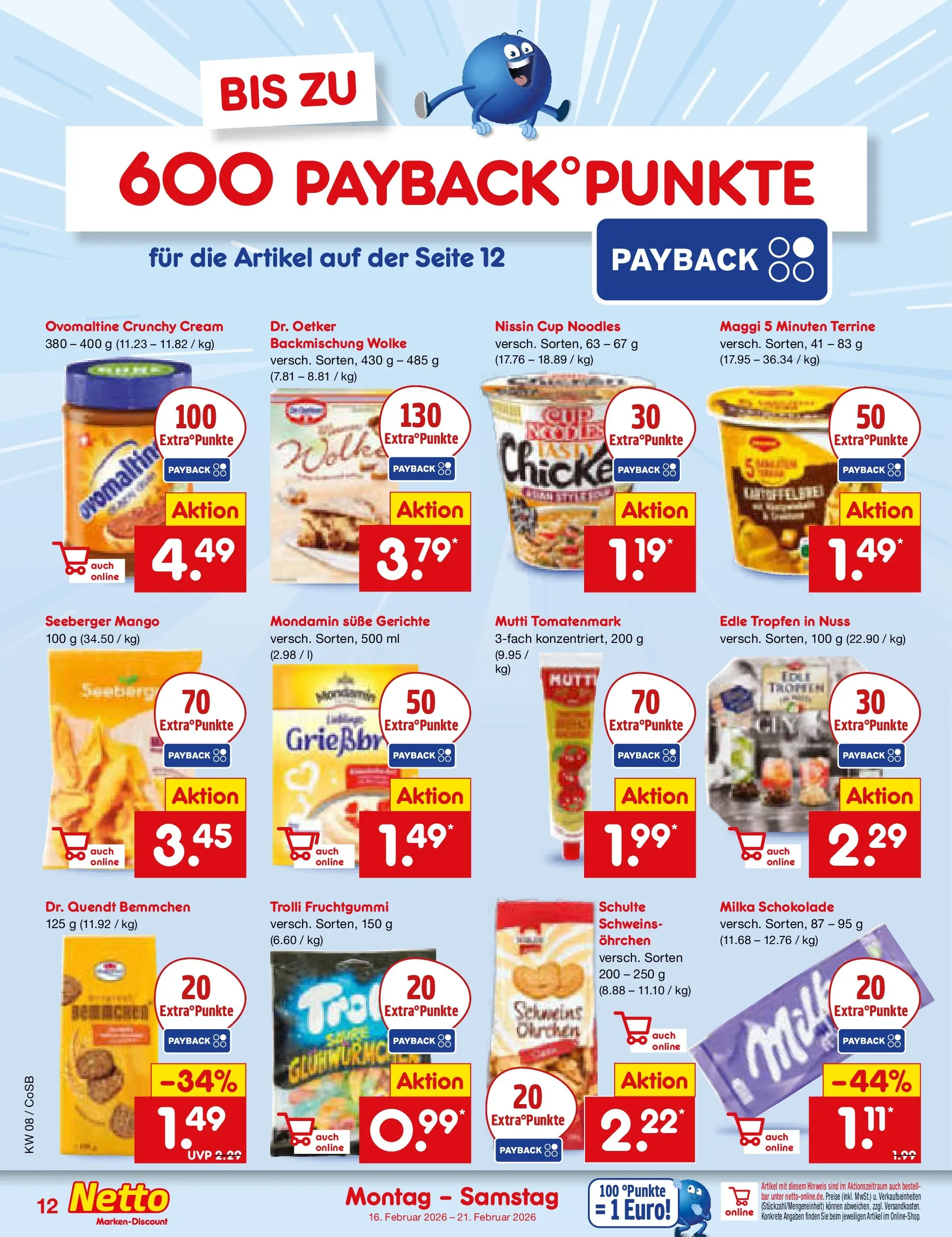 Netto Marken-Discount prospekt Bitterfeld-Wolfen	 (ab 15.02.2026) » Angebote | Seite: 12 | Produkte: Ovomaltine, Schokolade, Milka schokolade, Maggi 5 minuten terrine
