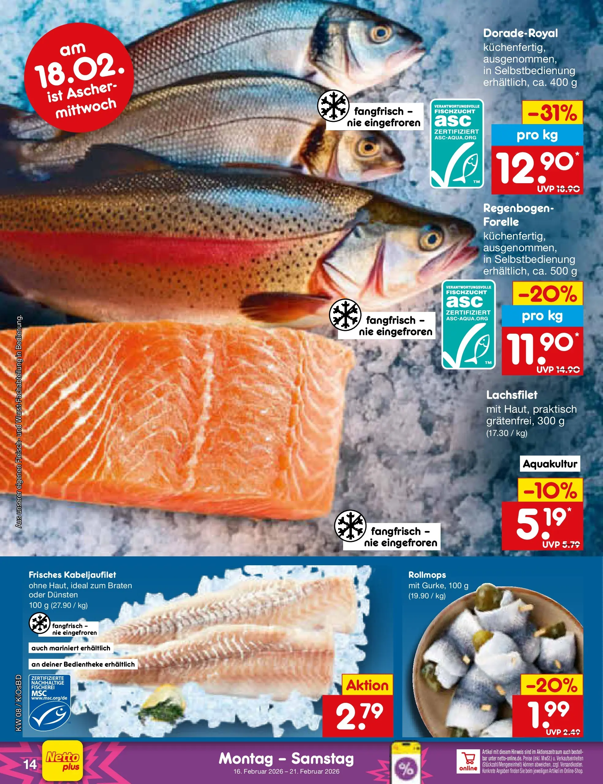Netto Marken-Discount prospekt Mistelbach	 (ab 15.02.2026) » Angebote | Seite: 16 | Produkte: Fleisch