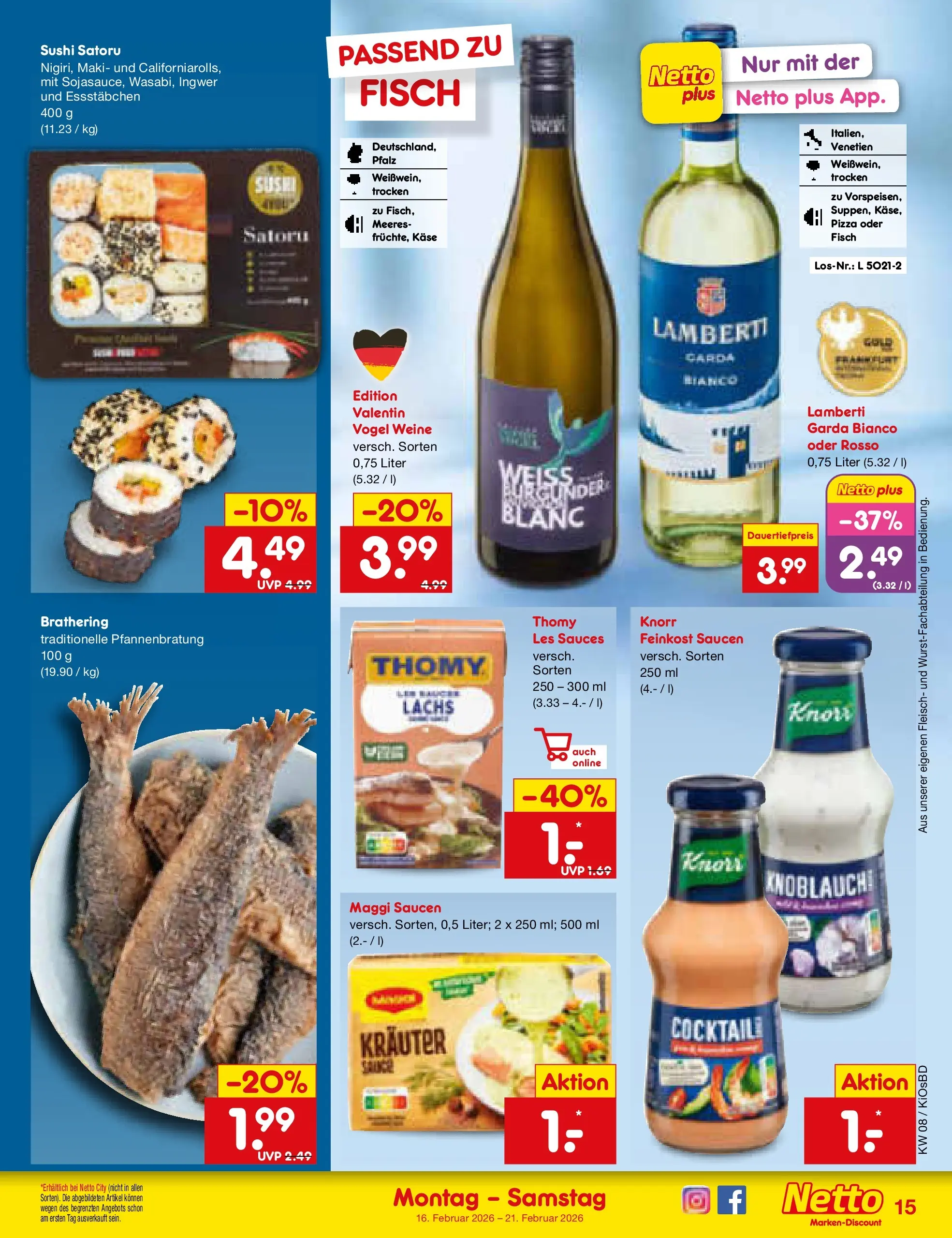 Netto Marken-Discount prospekt Mistelbach	 (ab 15.02.2026) » Angebote | Seite: 17 | Produkte: Käse, Fisch, Pizza, Fleisch