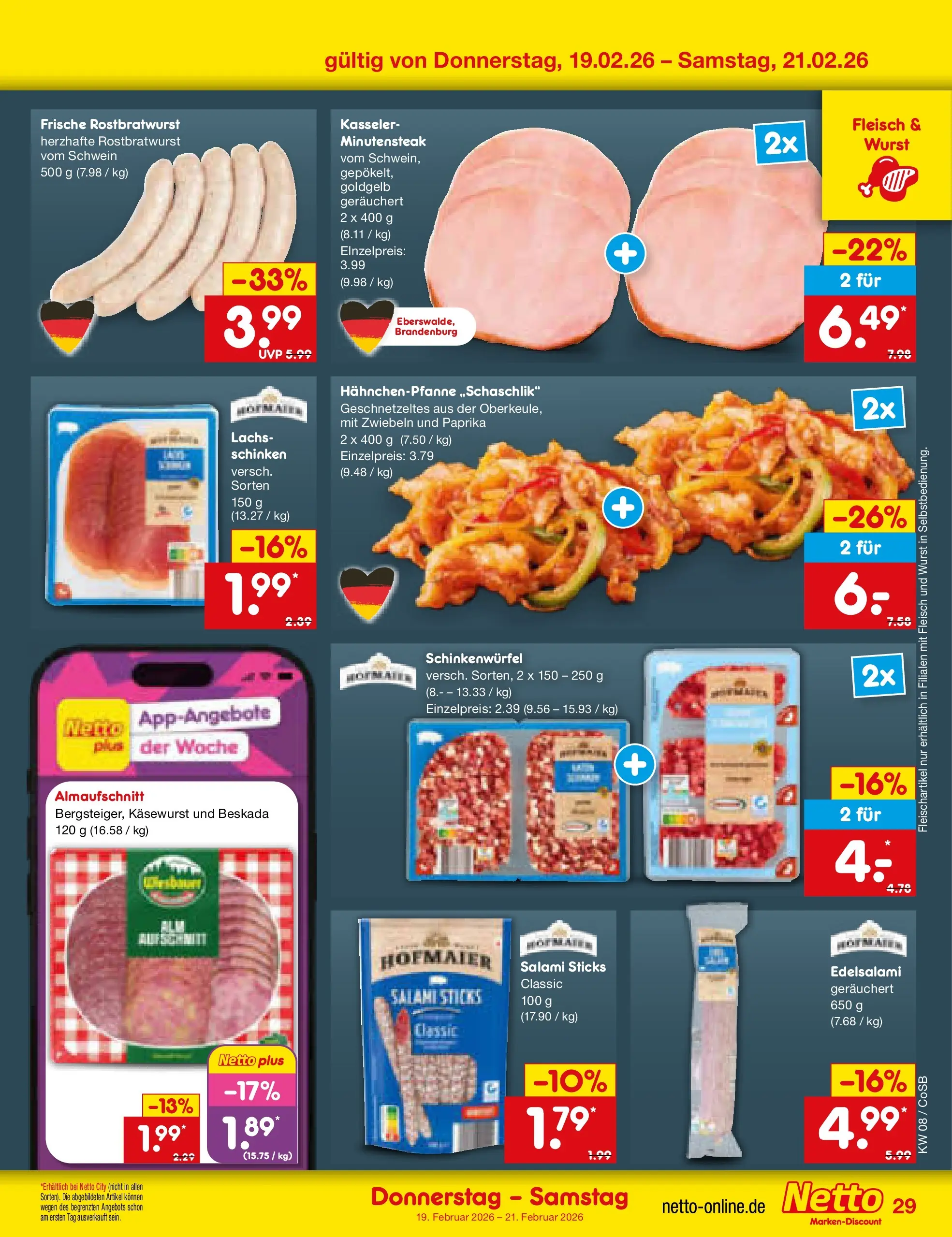 Netto Marken-Discount prospekt Bitterfeld-Wolfen	 (ab 15.02.2026) » Angebote | Seite: 43 | Produkte: Lachs, Wurst, Schinken, Fleisch