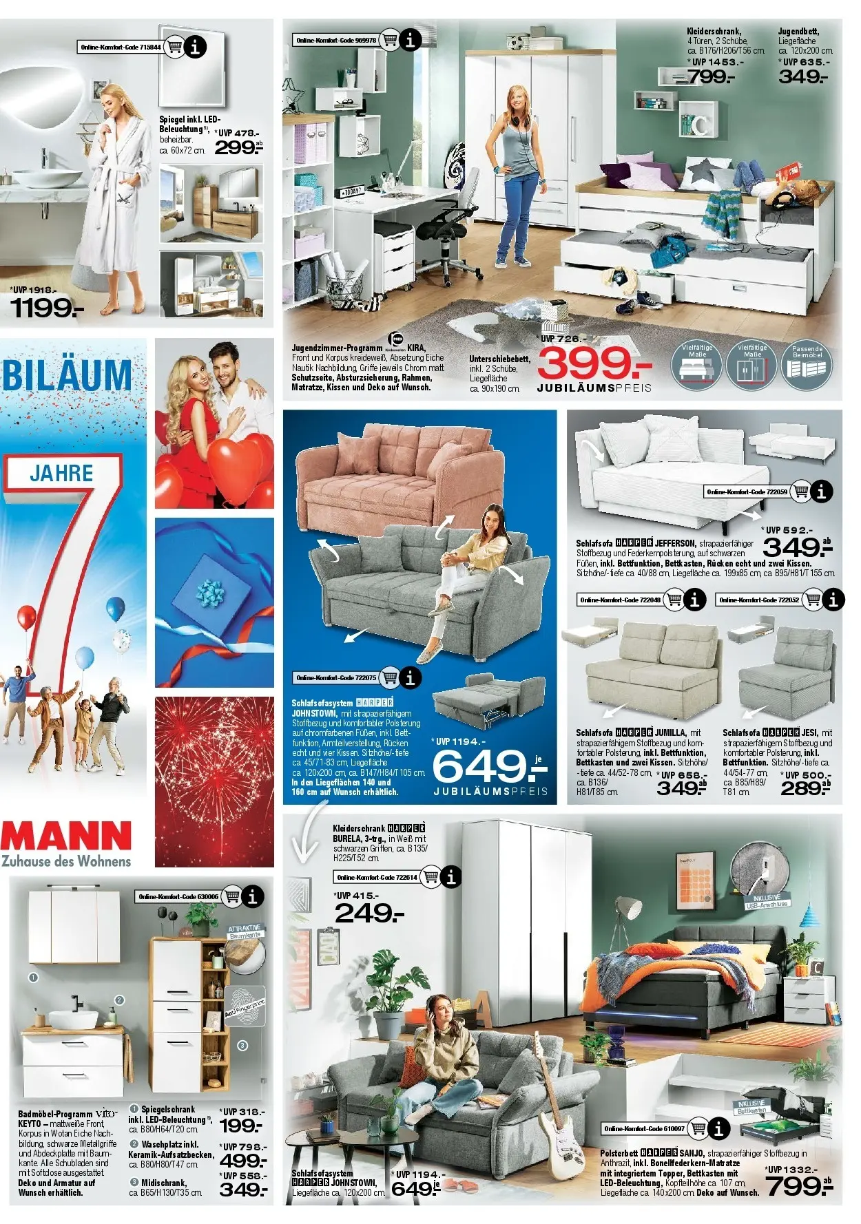 Ostermann - Möbel Ostermann: Neue Möbel wirken Wunder. (ab 13.02.2026) zum Blättern | Seite: 15 | Produkte: Bett, Kissen, Polsterbett, Spiegelschrank