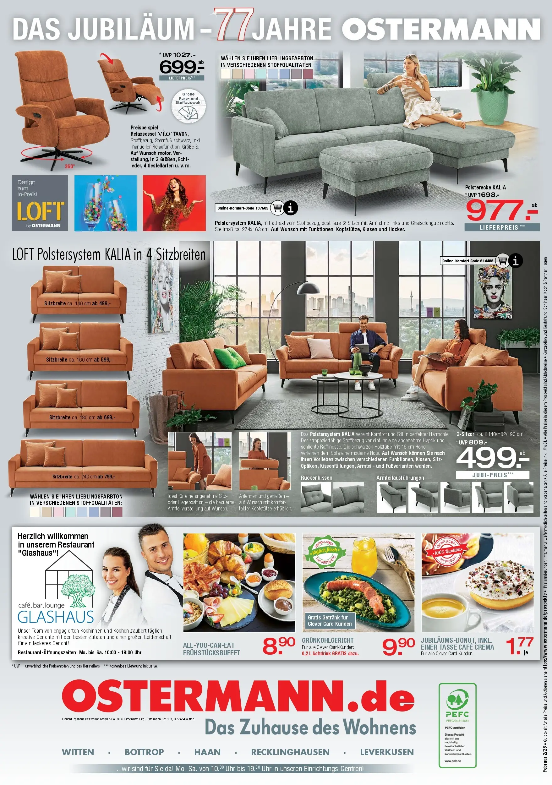 Ostermann - Möbel Ostermann: Neue Möbel wirken Wunder. (ab 13.02.2026) zum Blättern | Seite: 16 | Produkte: Top, Kissen, Sofa, Uhr
