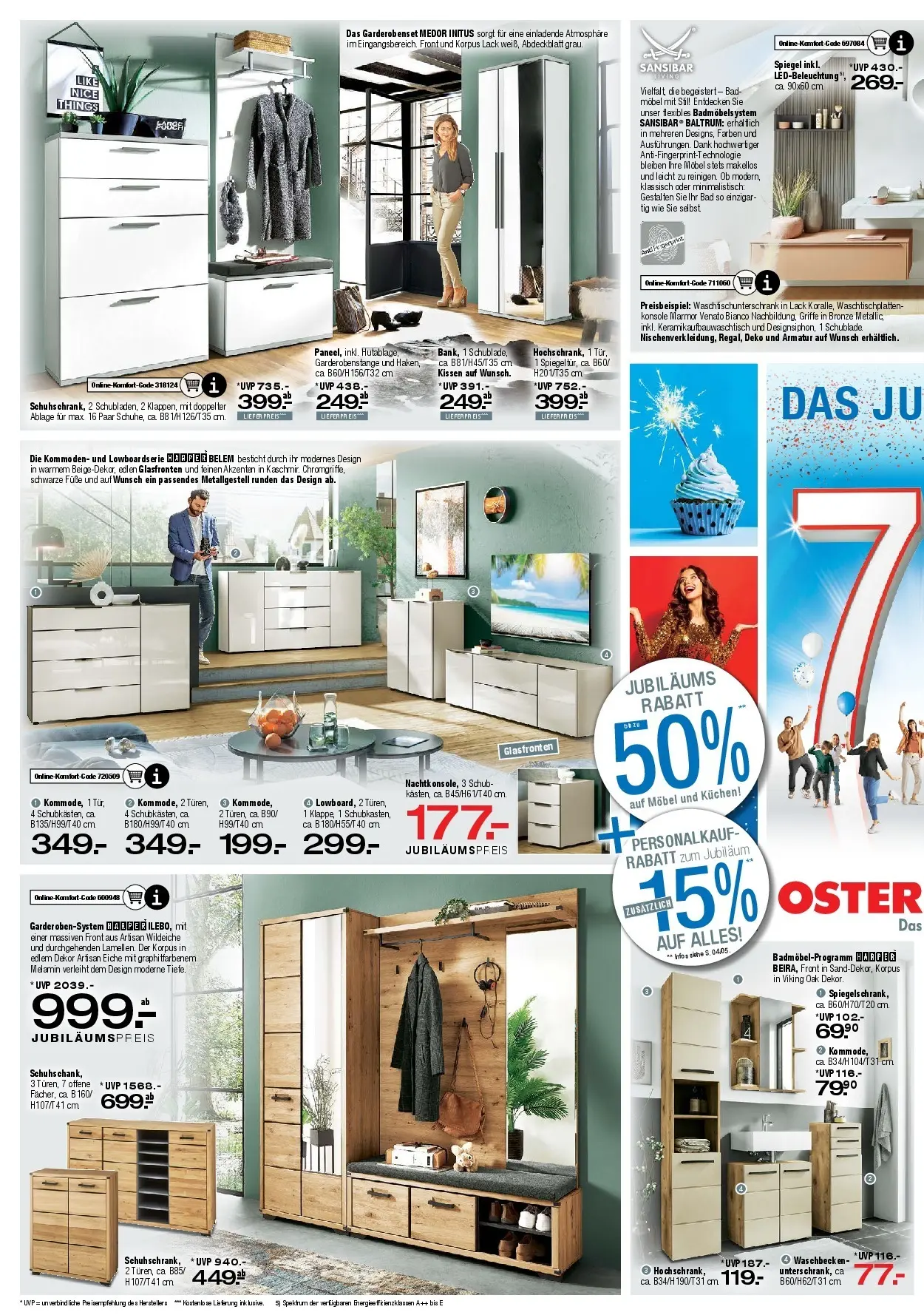 Ostermann - Möbel Ostermann: Neue Möbel wirken Wunder. (ab 13.02.2026) zum Blättern | Seite: 14 | Produkte: Waschbecken, Spiegel, Garderobenset, Armatur