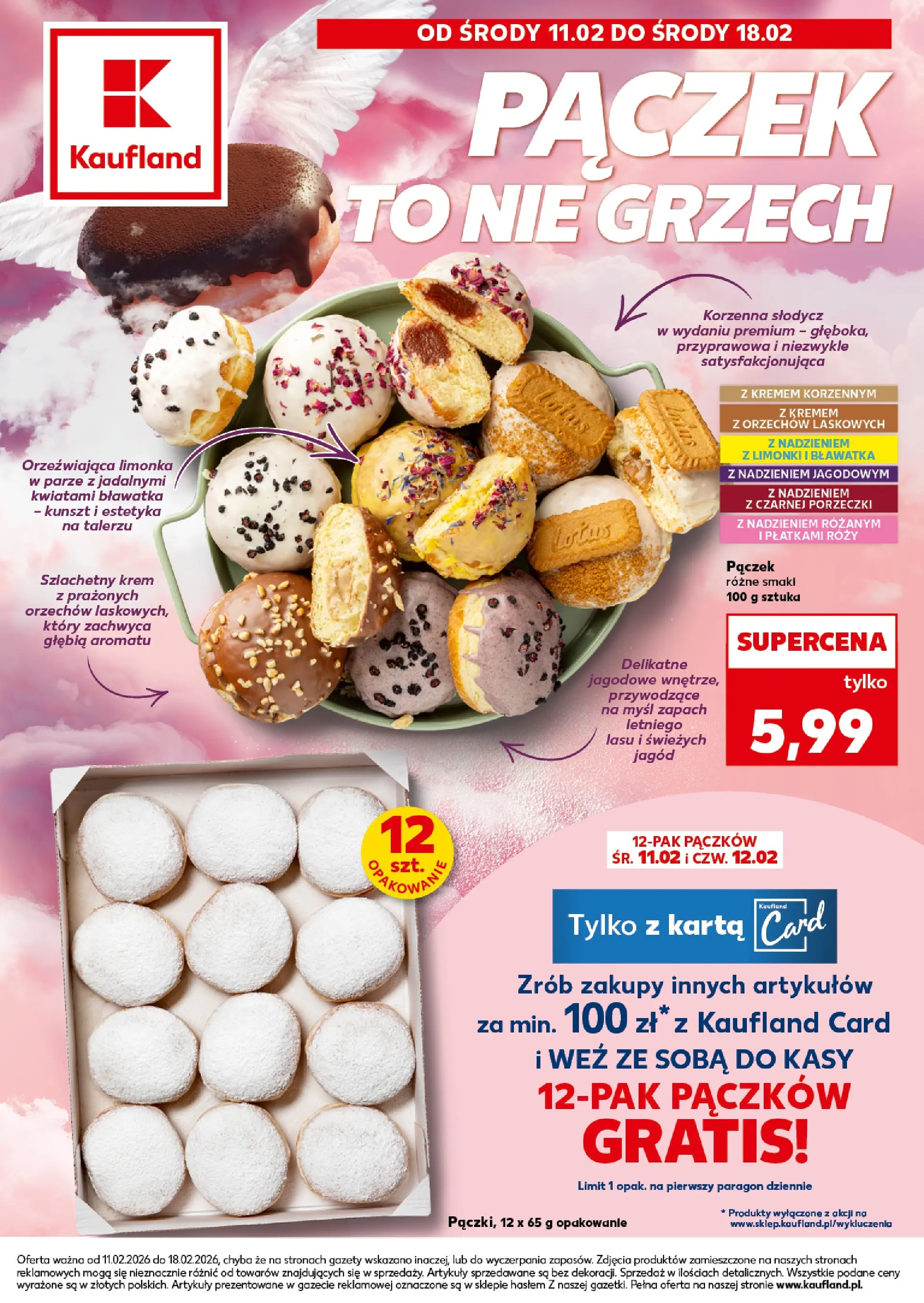 Kaufland gazetka - Pączki od 05.02.2026 - od jutra PDF | Strona: 1 | Produkty: Malina, Krowka, Donut