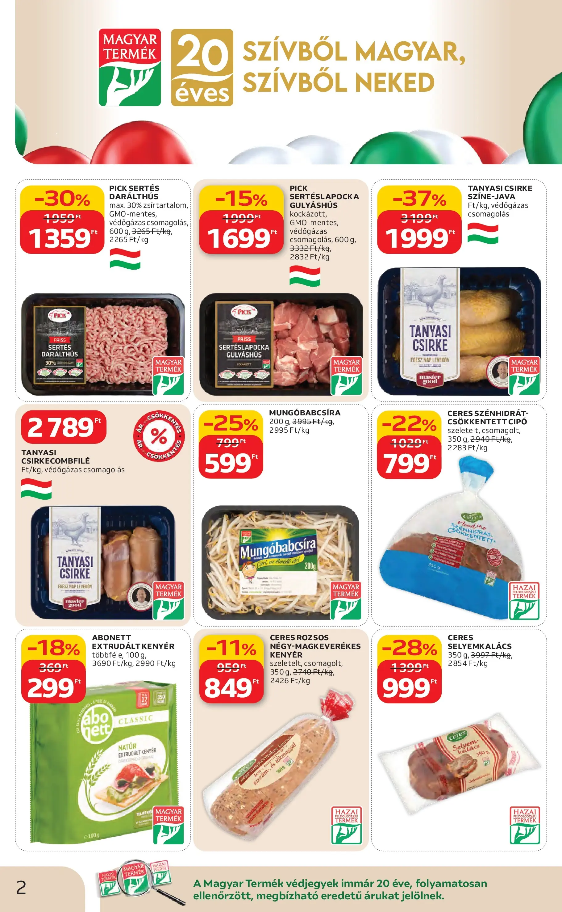 Auchan Akciós újság Miskolc - 2026.02.12. -tól/töl > akció, lapozható szórólap 🛍️ | Oldal: 2 | Termékek: Pick, Csirkecombfile, Kalács, Kenyér