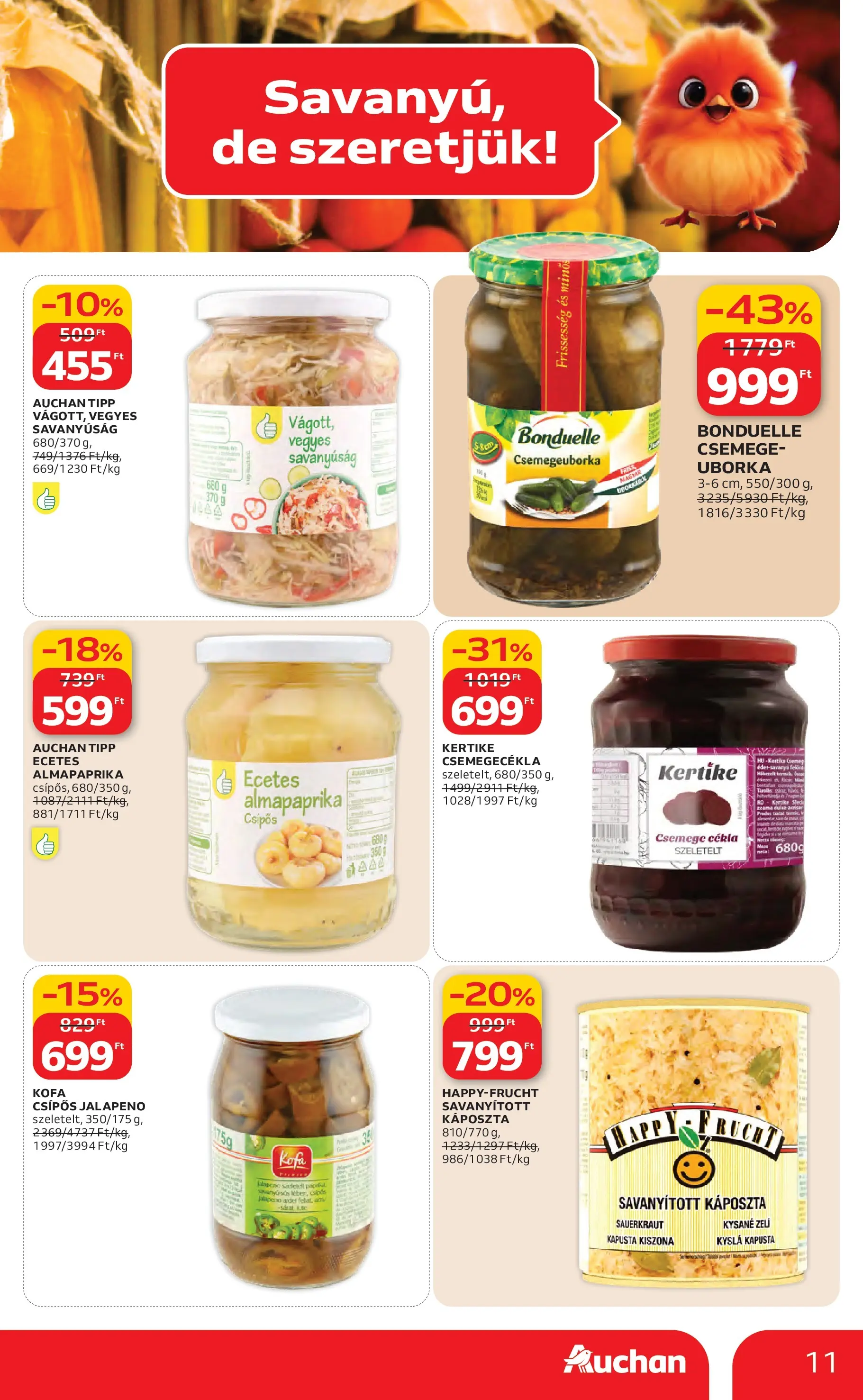 Auchan Akciós újság Miskolc - 2026.02.12. -tól/töl > akció, lapozható szórólap 🛍️ | Oldal: 11 | Termékek: Káposzta, Almapaprika, Jalapeno, Uborka