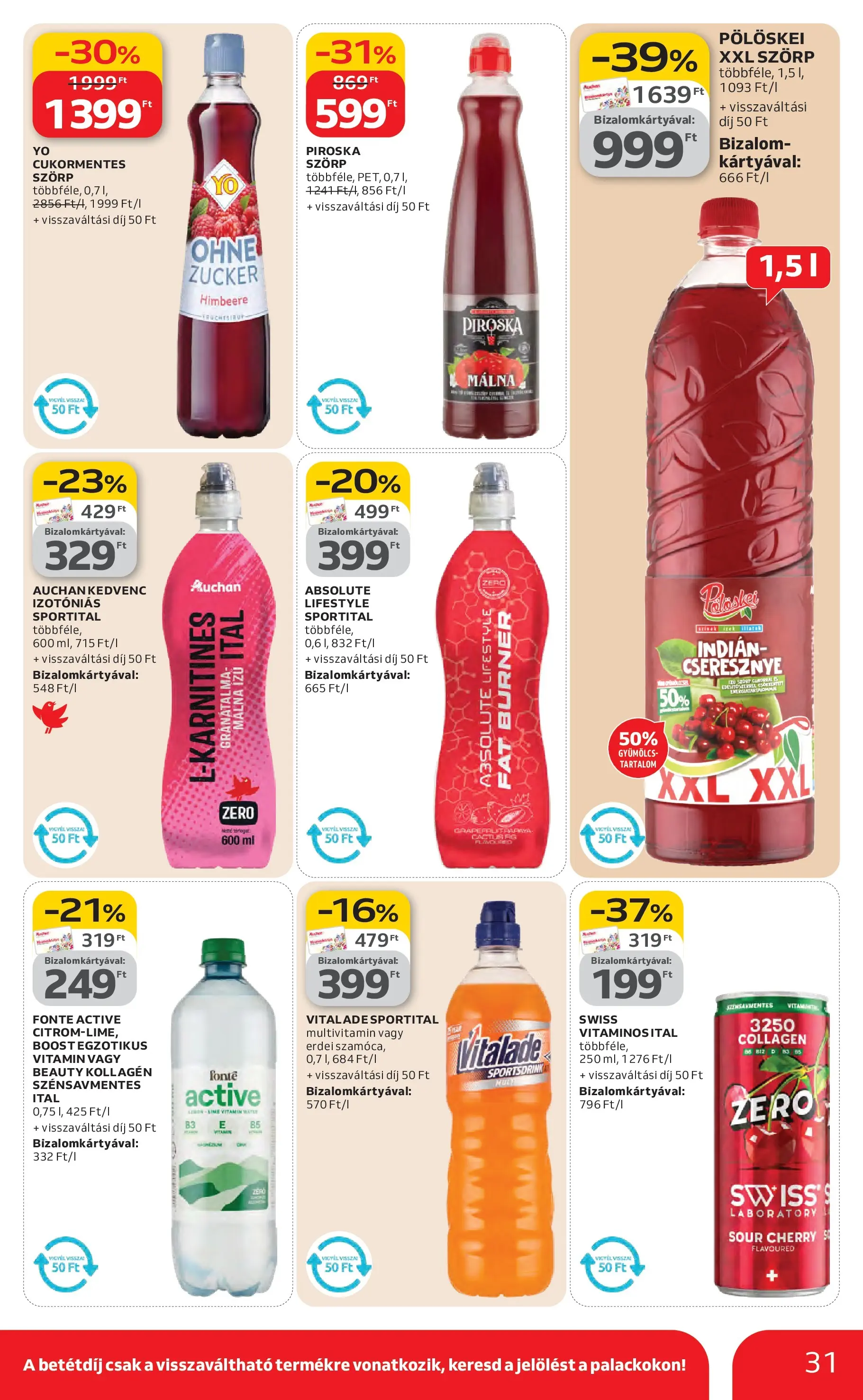 Auchan Akciós újság Miskolc - 2026.02.12. -tól/töl > akció, lapozható szórólap 🛍️ | Oldal: 31 | Termékek: Szörp, Málna, Gránátalma, Multivitamin